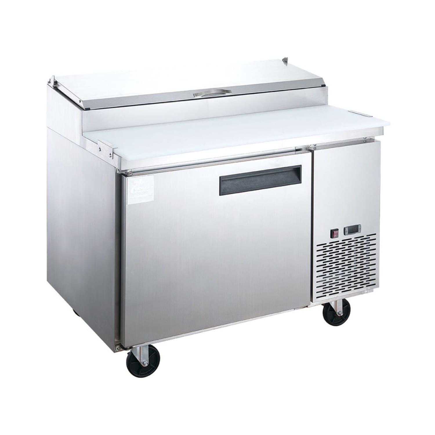 Dukers DPP44-6-S1 44 5/8 Pizza Prep Table w/ Refrigerated Base, 115v, Stainless Steel
