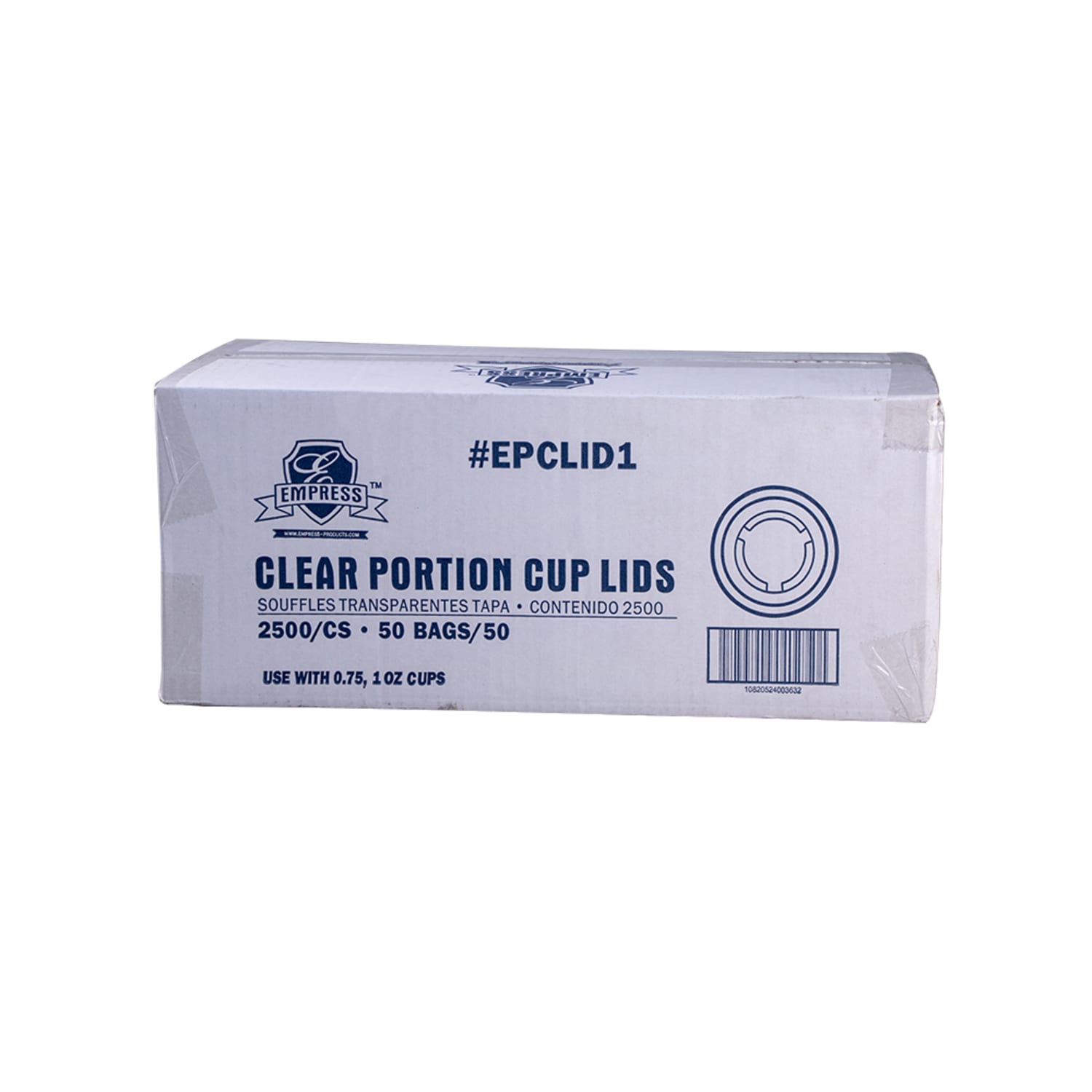 Empress EPCLID1 (48334) Lid for 3/4 oz & 1 oz Portion Cups, PET Plastic, Translucent, Clear, Case of 2500