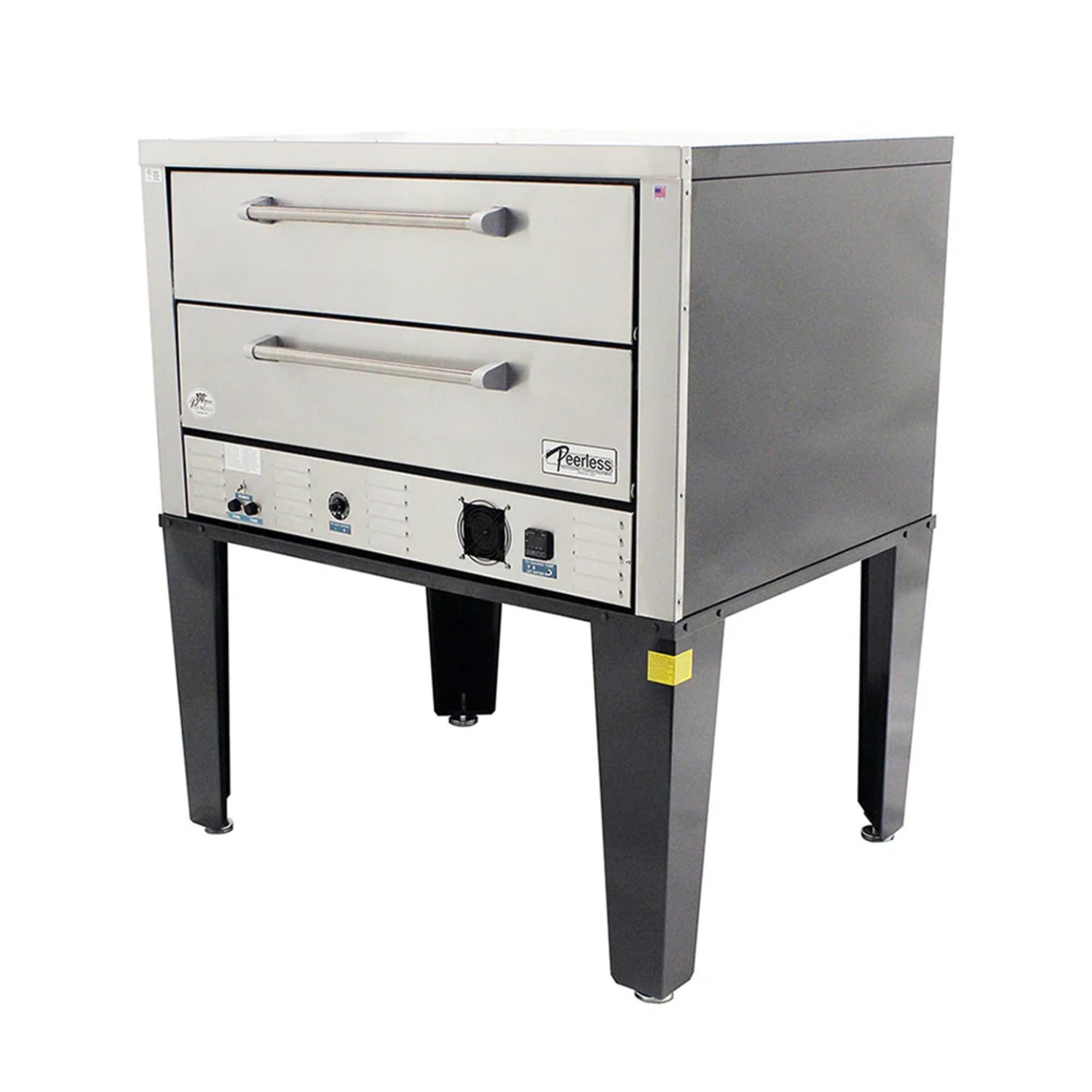 Peerless Ovens CE61PE 220/1 Floor Model Double Pizza Deck Oven - 220v/1ph, Stainless Steel