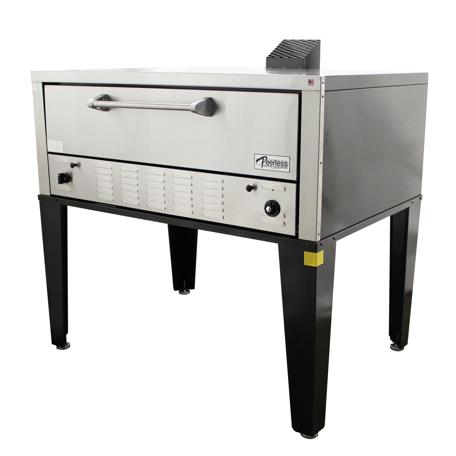 Peerless Ovens CW100P NG Floor Model Single Pizza Deck Oven - Natural Gas, Stainless Steel, Gas Type: NG