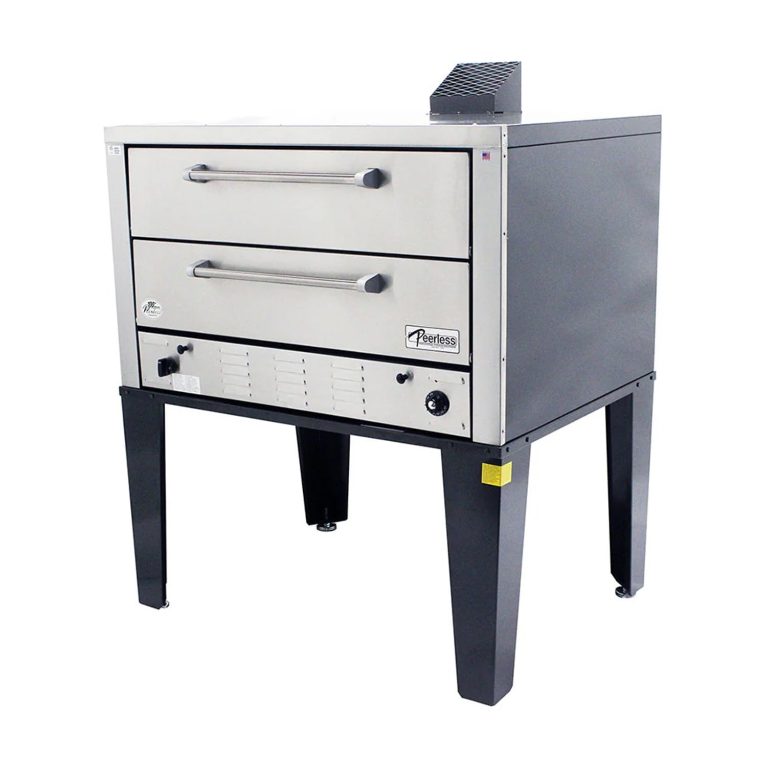 Peerless Ovens CW61P NG Floor Model Double Pizza Deck Oven - Natural Gas, Stainless Steel, Gas Type: NG