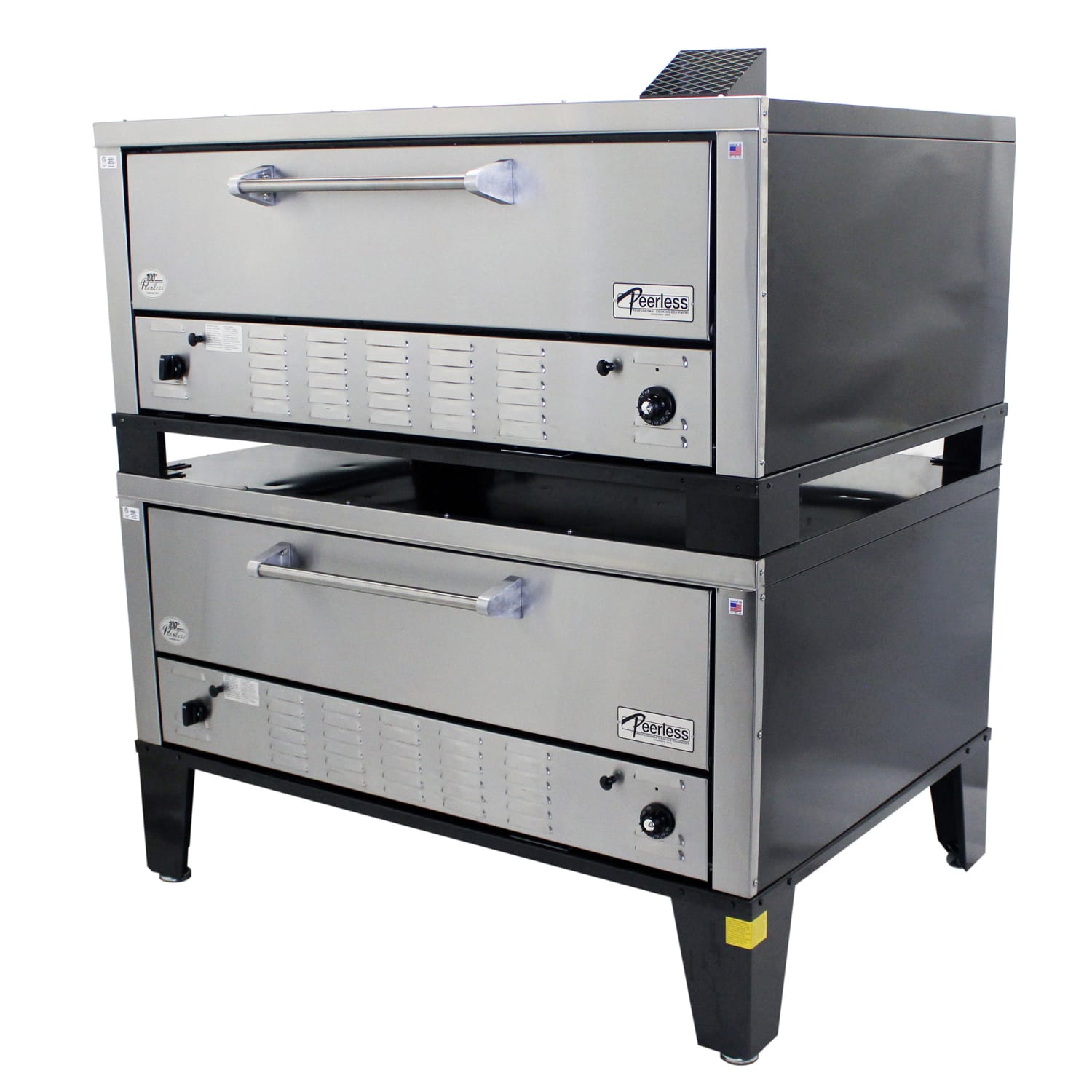 Peerless Ovens CW200P LP Floor Model Double Pizza Deck Oven - Liquid Propane, Stainless Steel, Gas Type: LP