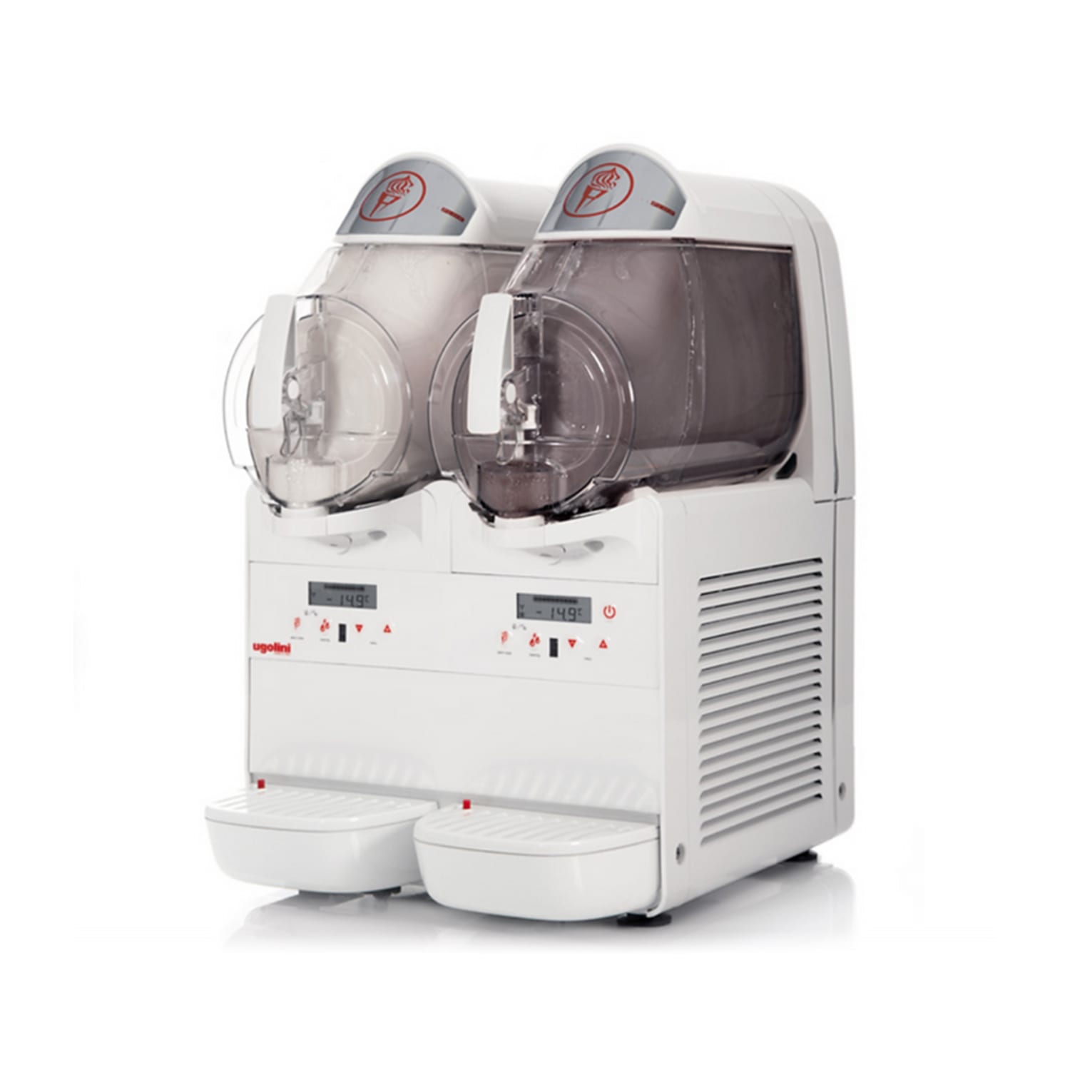 Ugolini UEMG201K0 MiniGEL Plus Soft Serve Ice Cream Machine w/ Two 6 1/3 qt Flavor Hoppers, 115v/1ph, White