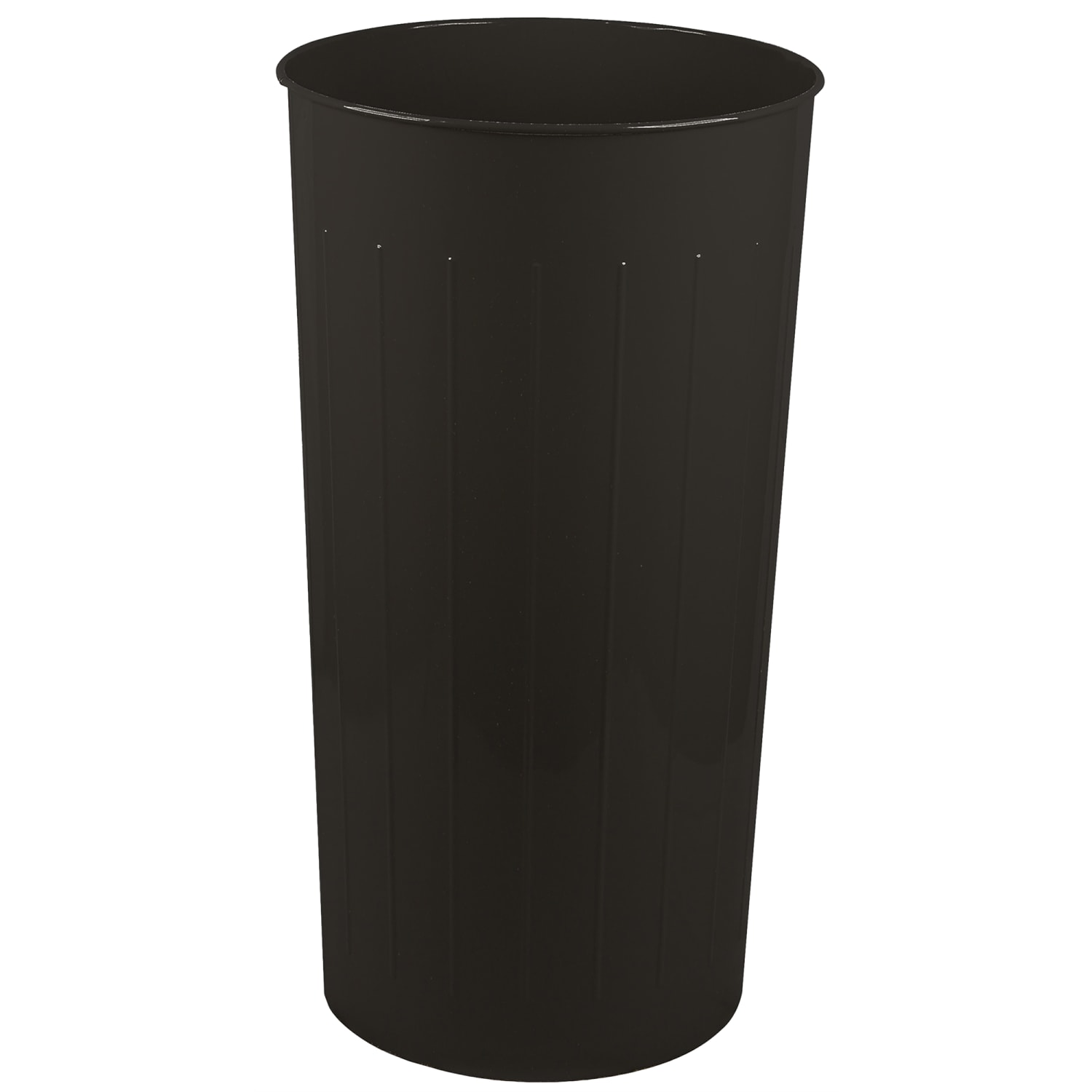 Witt 10BK 20 qt Round Waste Basket - Metal, Black, Pack of 3