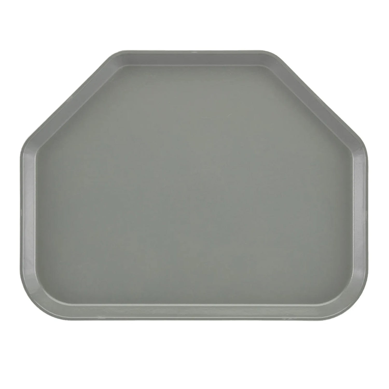 Cambro 1520TR107 Fiberglass Camtray Cafeteria Tray - 19 1/2L x 14 1/2W, Pearl Gray, Trapezoid, 1 Dozen