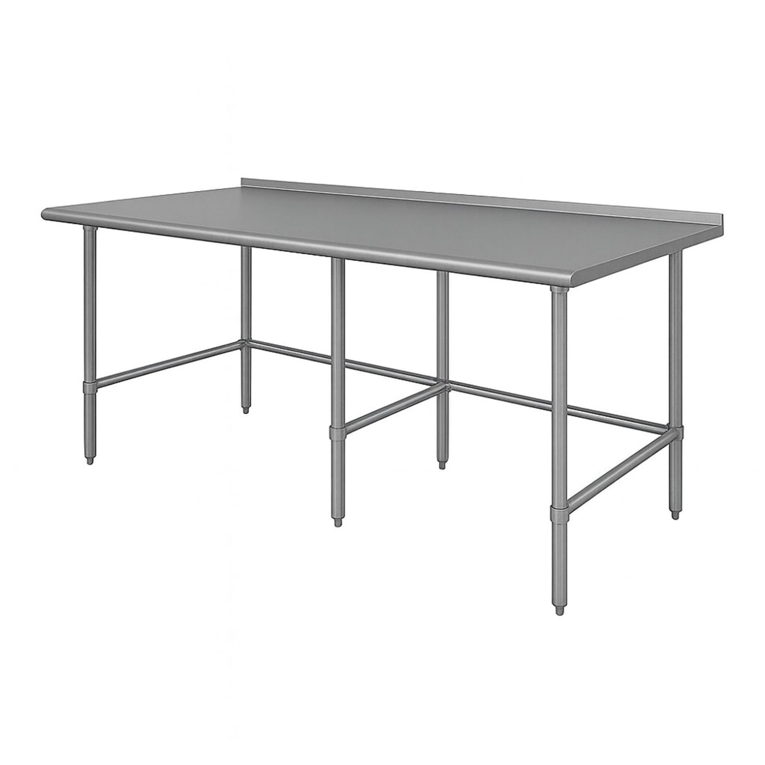 Advance Tabco TFLAG-248-X 96 16 ga Work Table w/ 430 Series Stainless Steel Top, 1 1/2 Backsplash, 24"" x 96"", Stainless Steel