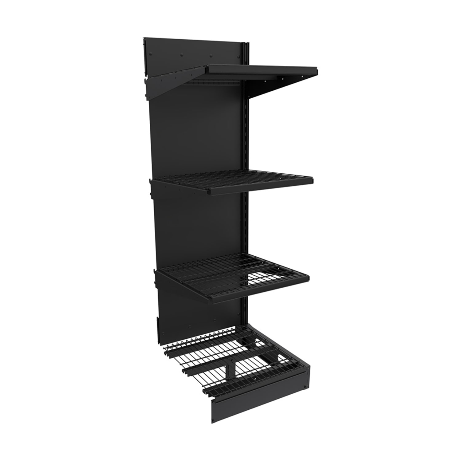 Imageworks SA022472BW Planniq Strong 4 Shelf Beer Cave Cooler Add-On Shelving Unit - 25 3/4L x 28W x 72H, Black