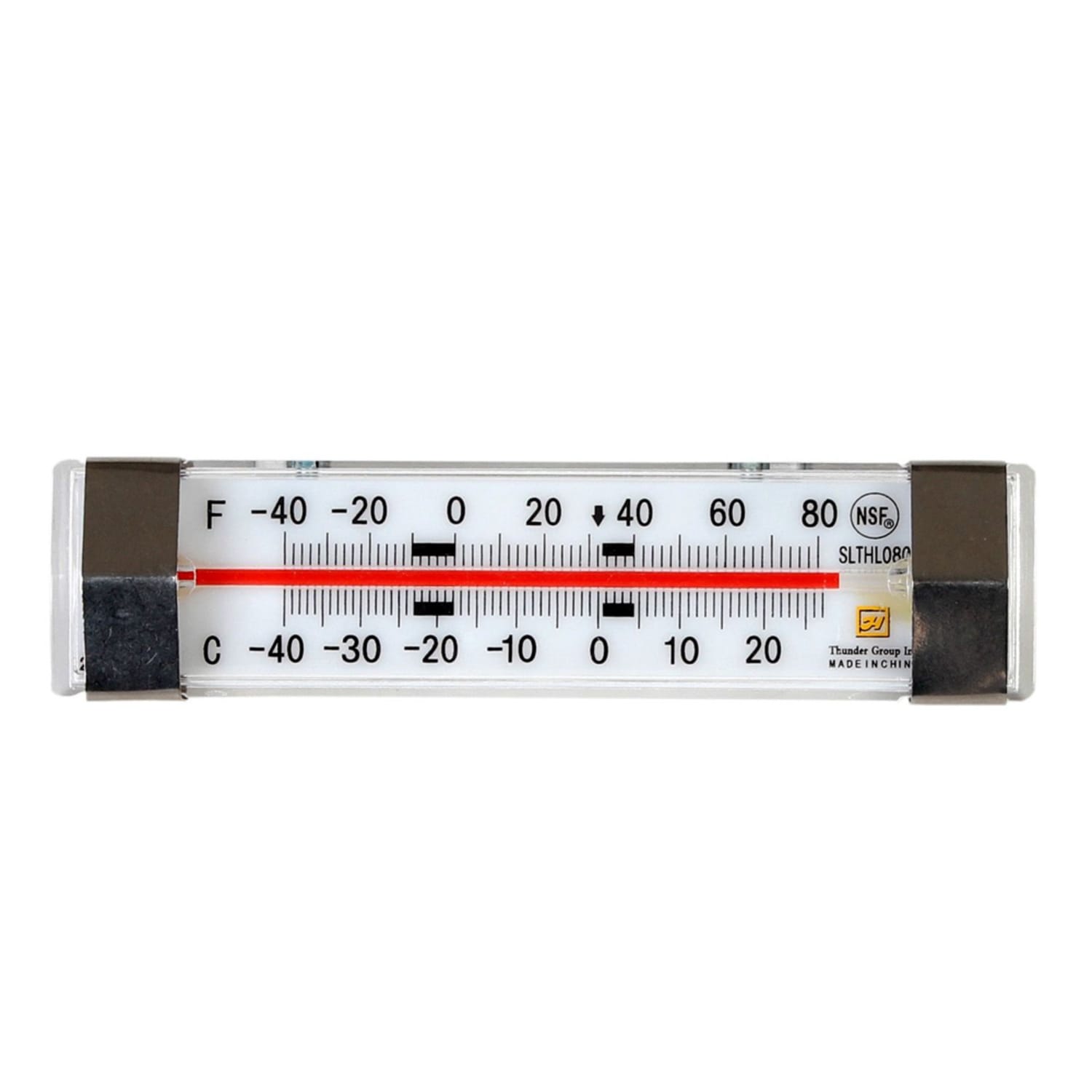 Thunder Group SLTHL080 Tube Type Refrigerator/Freezer Thermometer w/ -40 to 80F Temperature Range, Stainless Steel