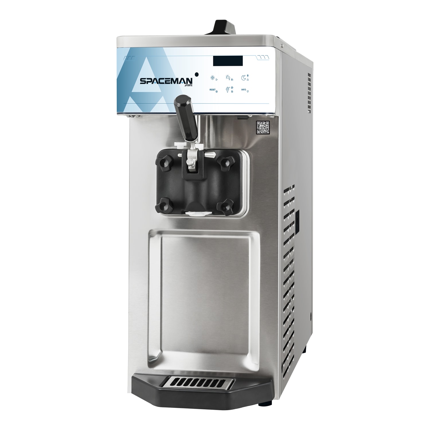 Spaceman 6210-C Soft Serve Ice Cream Machine w/ 8 1/2 qt Flavor Hopper, 115v, Silver
