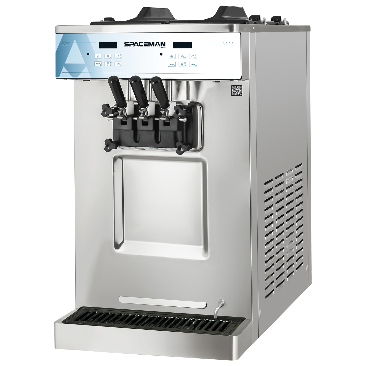 Spaceman 6235-C Soft Serve Ice Cream Machine w/ Two 12 7/10 qt Flavor Hoppers, 208-230v, 1ph, Silver