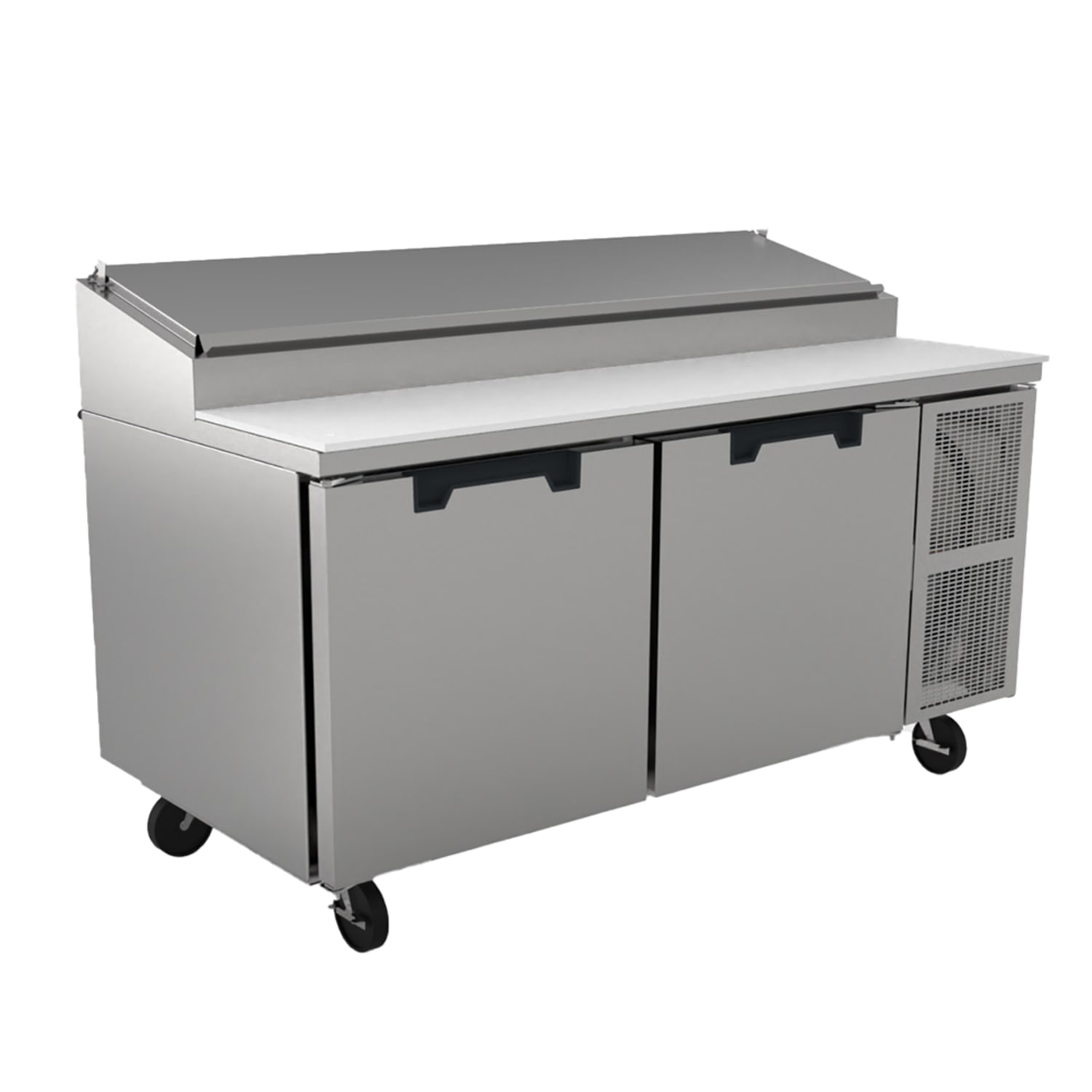 Randell RP48CRR-N12 48 Pizza Prep Table w/ Refrigerated Base, 115v, Holds (6) 1/3 Pans, Stainless Steel