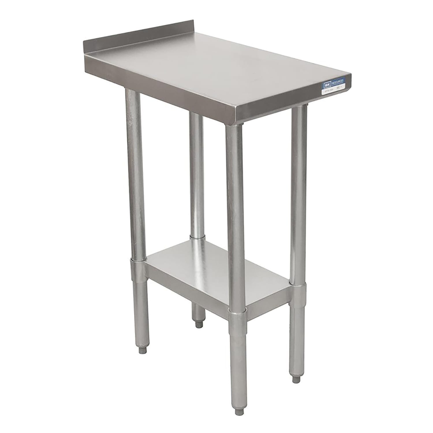 Splash 0351-STFV Equipment Filler Table w/ Undershelf - 15 x 30, 18 ga Stainless Steel, 1 1/2 Backsplash