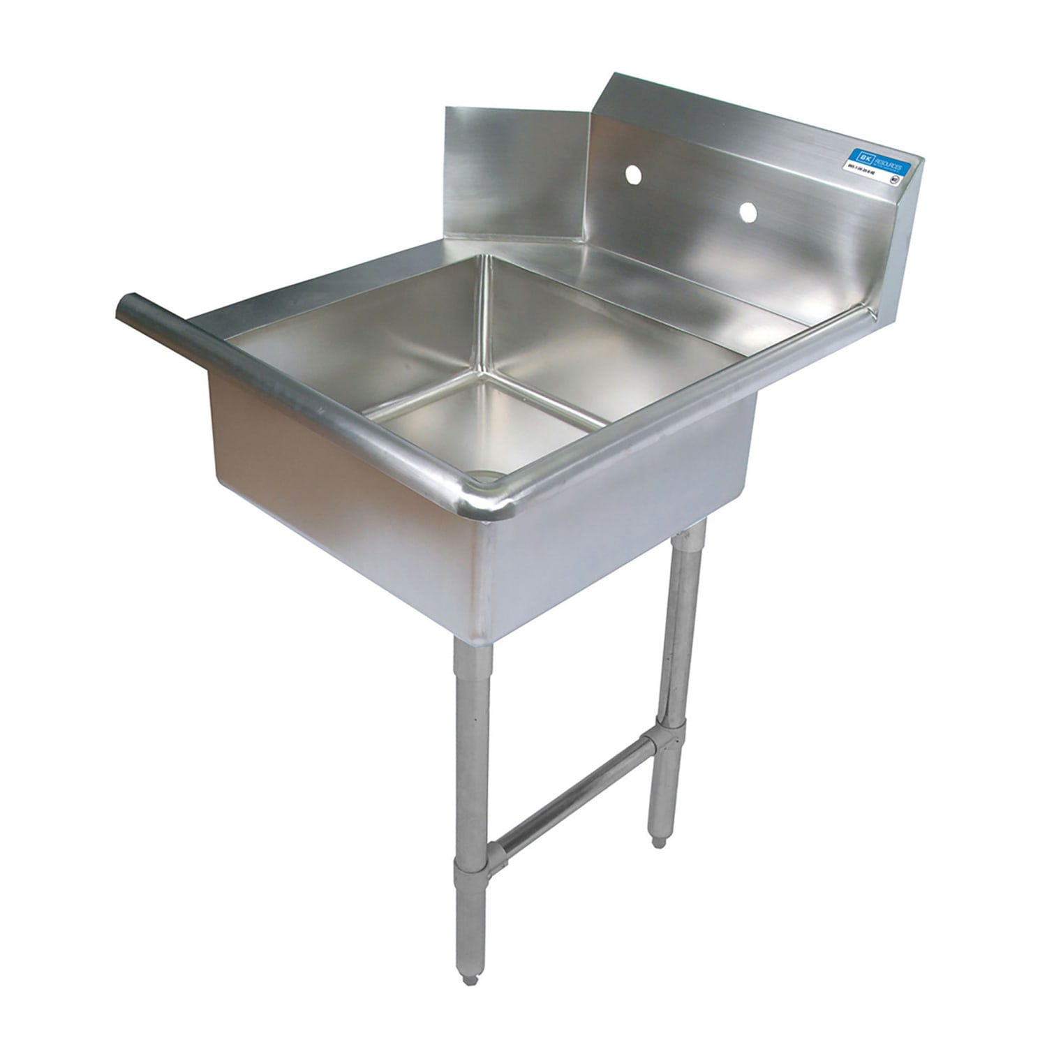 Splash SS-R-63-TDSKB 36 Straight Dish Table w/ 1 Sink - Right to Left, 20 x 20 x 8 Sink Bowl, Stainless Steel