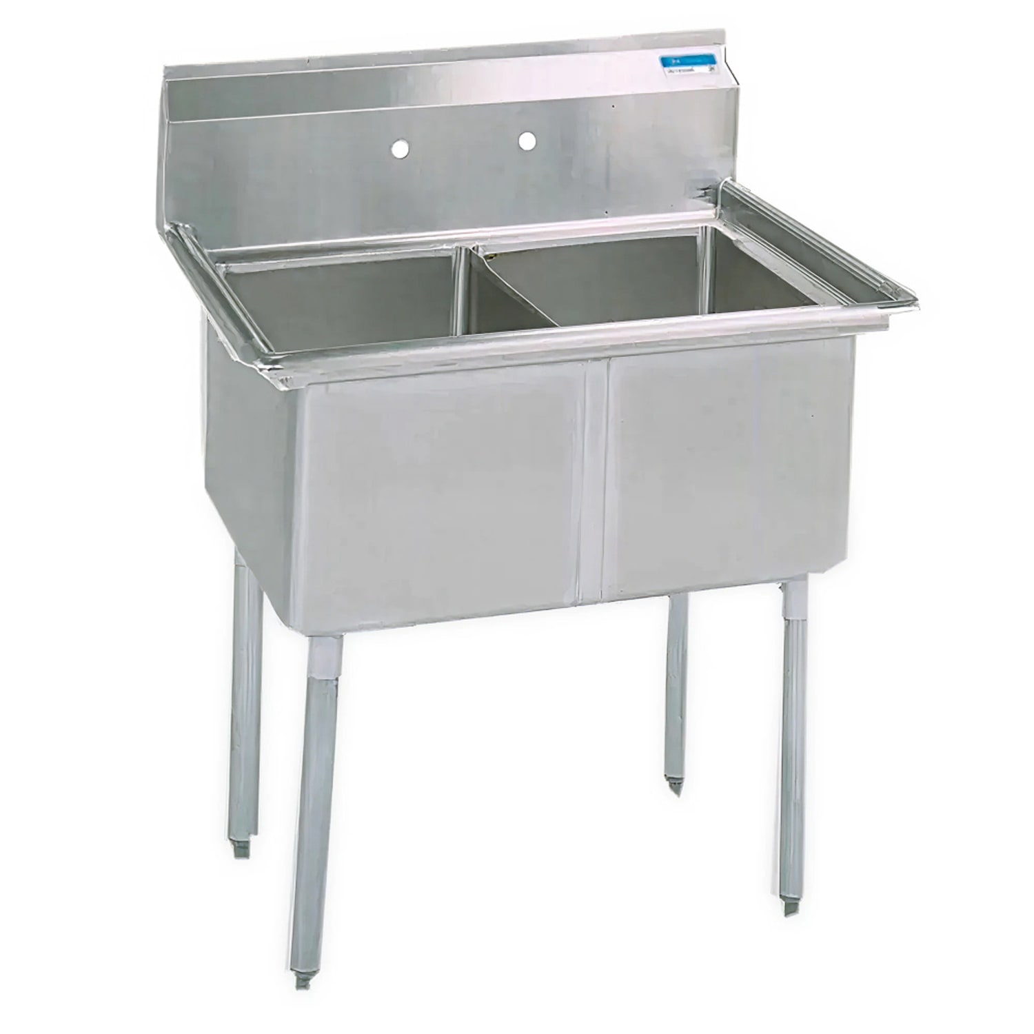Splash 21-81-2-SKB 41 2 Compartment Sink w/ 18L x 18W Bowls, 12 Deep, Stainless Steel