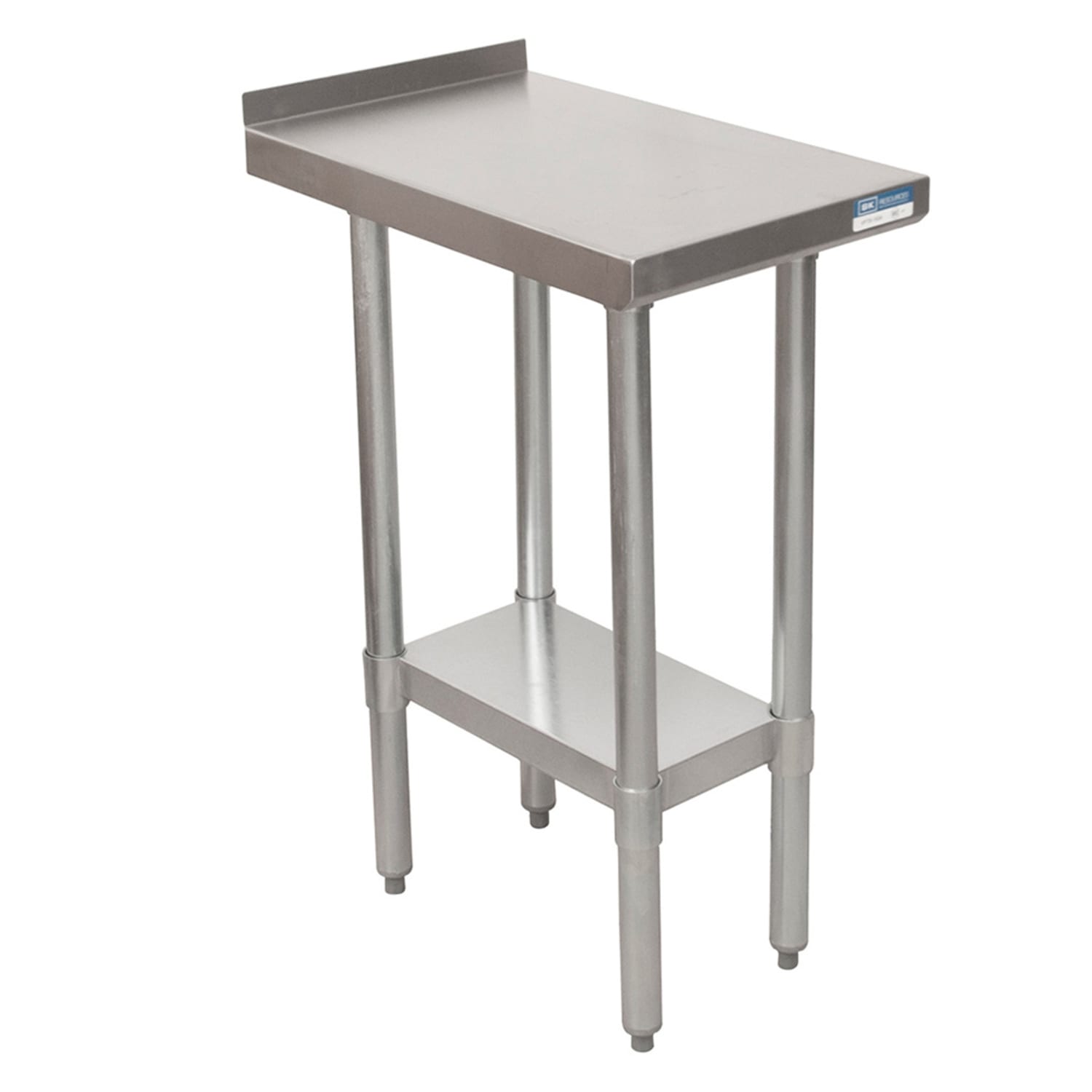 Splash 4251-STFV Equipment Filler Table w/ Undershelf - 15 x 24, 18 ga Stainless Steel, 1 1/2 Backsplash
