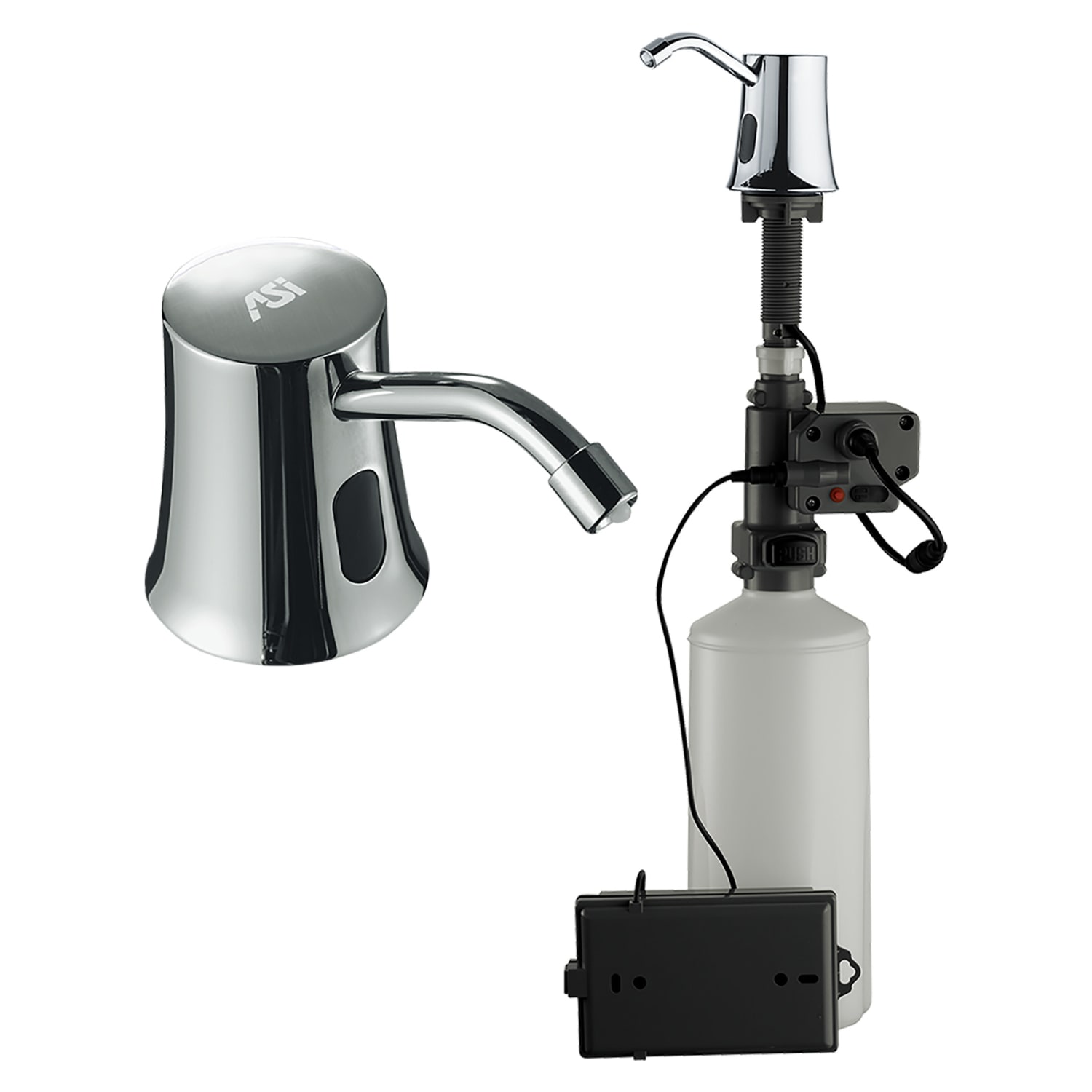 American Specialties 10-20333 54 oz Roval Deck Mount Automatic Liquid Soap Dispenser, Chrome, Silver