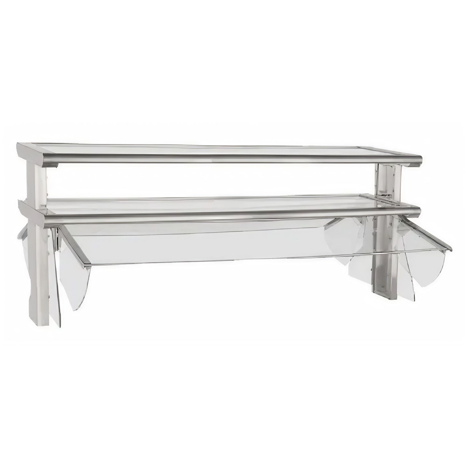 Duke TS580-60-1SN 59 5/8 Sneeze Guard, 1 Sided Self Service Style w/ Acrylic End Guards, Self-Service Style, 2 Tier