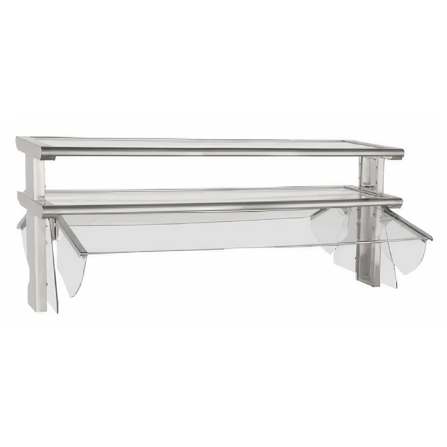 Duke TS580-46-1SN 45 5/8 Sneeze Guard, 1 Sided Self Service Style w/ Acrylic End Guards, Self-Service Style, 2 Tier