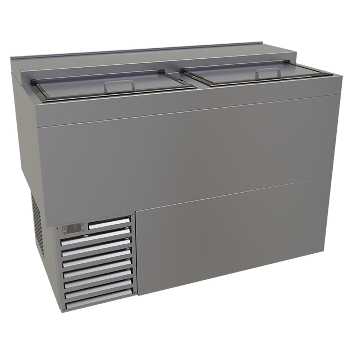 Glastender ST48-S 48 Forced Air Bottle Cooler - Holds 330 12-oz Bottles, Lid Locks, Stainless, 120v, Silver