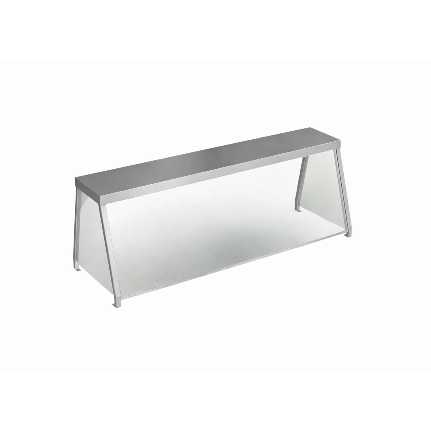 Duke 956-460-2 Overshelf w/ 1/4 Glass Protector & Acrylic End Guards, 30 1/2 x 10 1/2 x 20, Stainless, Silver