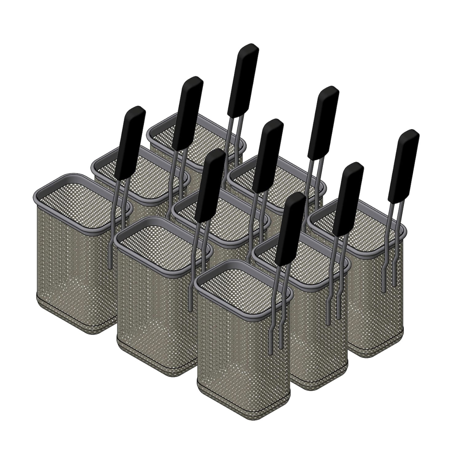 Arcobaleno APCB6SET9 Rectangular Pasta Basket Set w/ 9 Baskets - 21 3/4 x 12 x 16 1/2, Stainless Steel
