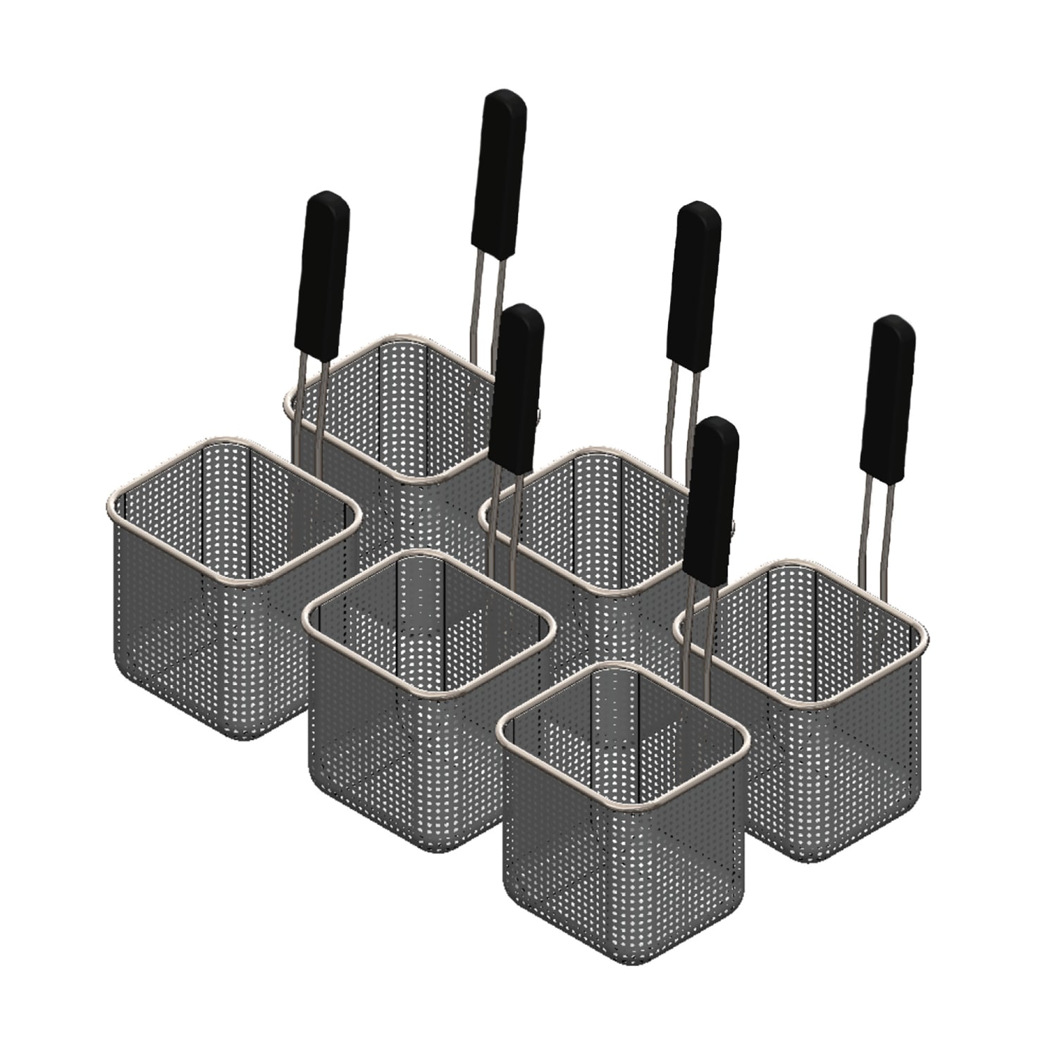 Arcobaleno APCB8SET6 Rectangular Pasta Basket Set w/ 6 Baskets - 15 x 18 3/4 x 14 1/2, Stainless Steel
