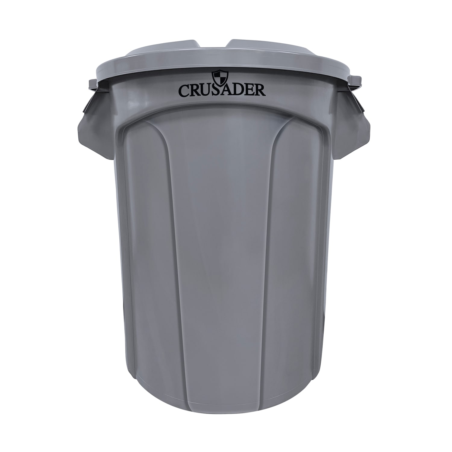 Quantum Food Service CTC-55GY 55 gallon CRUSADER Commercial Trash Can - Plastic, Round, Gray
