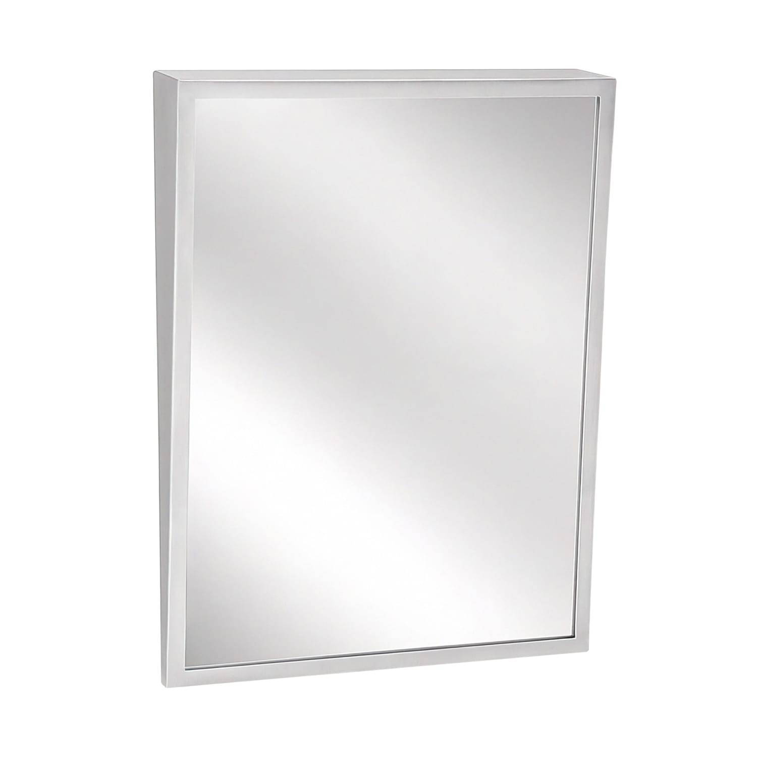 Bradley 740-018300 Fixed Position Tilt Mirror, 18 x 30, Satin Stainless, Silver