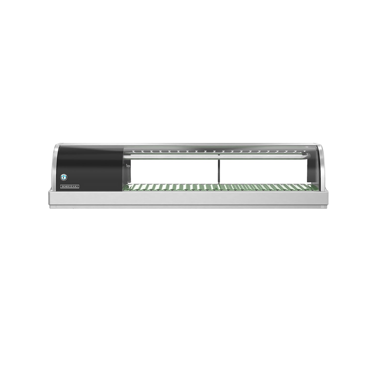 Hoshizaki HNC-120BA-L-SLH 47 Sushi Case w/ 2 Doors - Left Compressor, 115v, Self Contained Refrigeration, Curved Front Glass, Stainless Steel