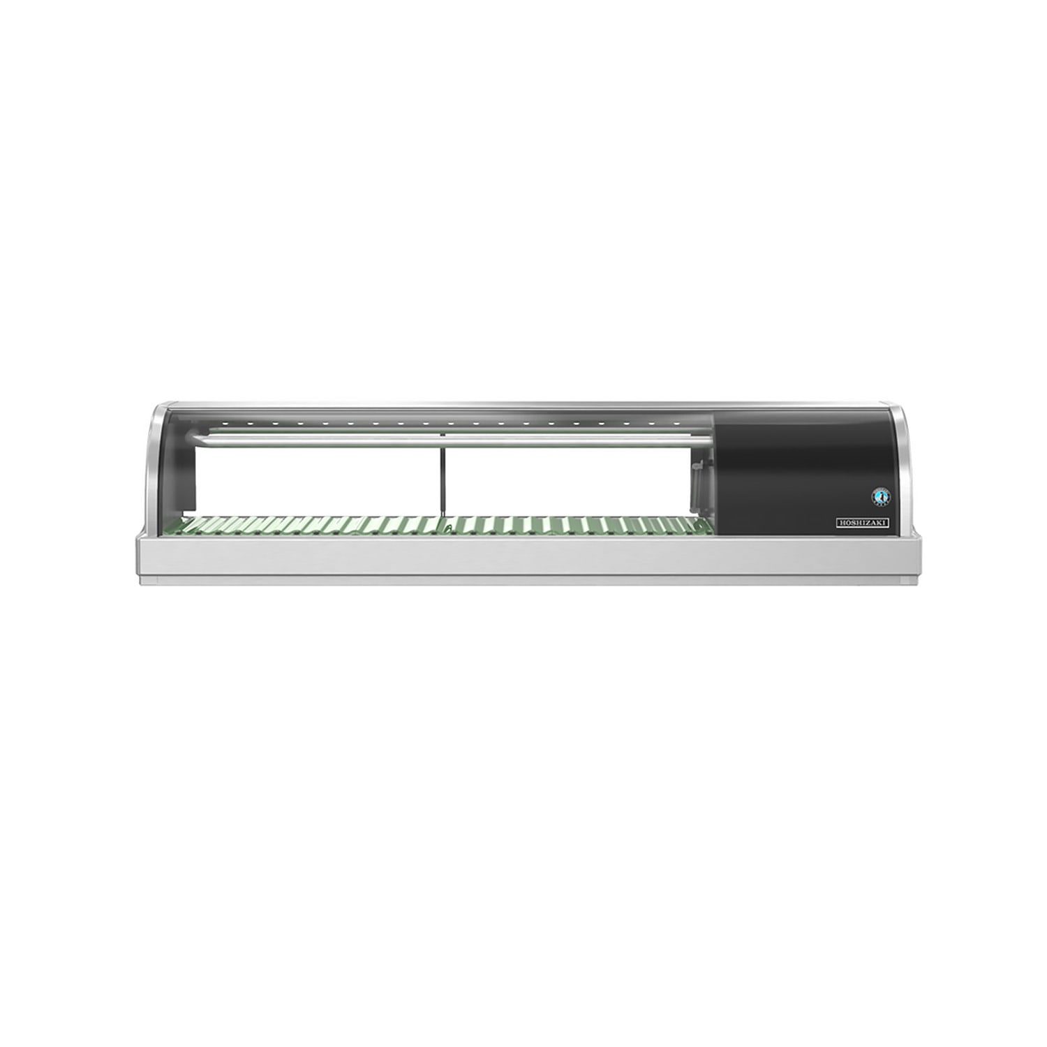 Hoshizaki HNC-120BA-R-SLH 47 Sushi Case w/ 2 Doors - Right Compressor, 115v, Self Contained Refrigeration, Curved Front Glass, Stainless Steel