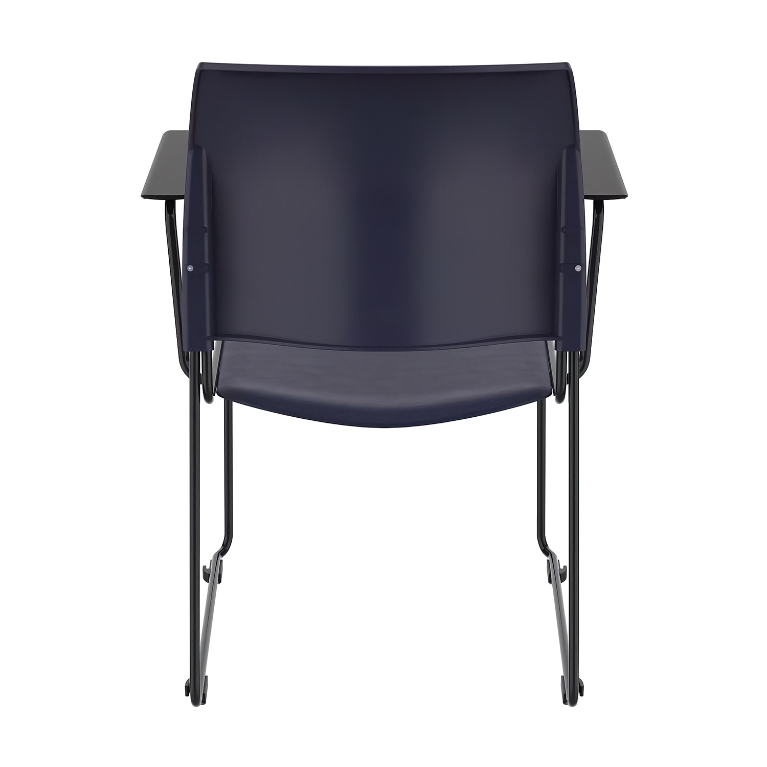 National Public Seating 8704-10-04-A Dining Chair w/ Solid Back and Blue Vinyl Seat - Steel, Black