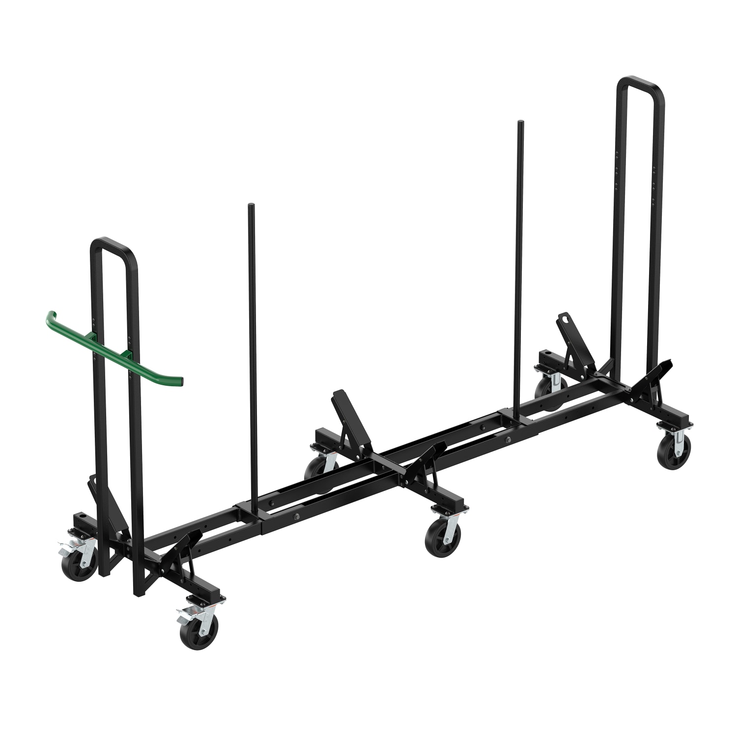 National Public Seating DY-MPD Folding Table Dolly w/ 10 Table Capacity - Steel, Black