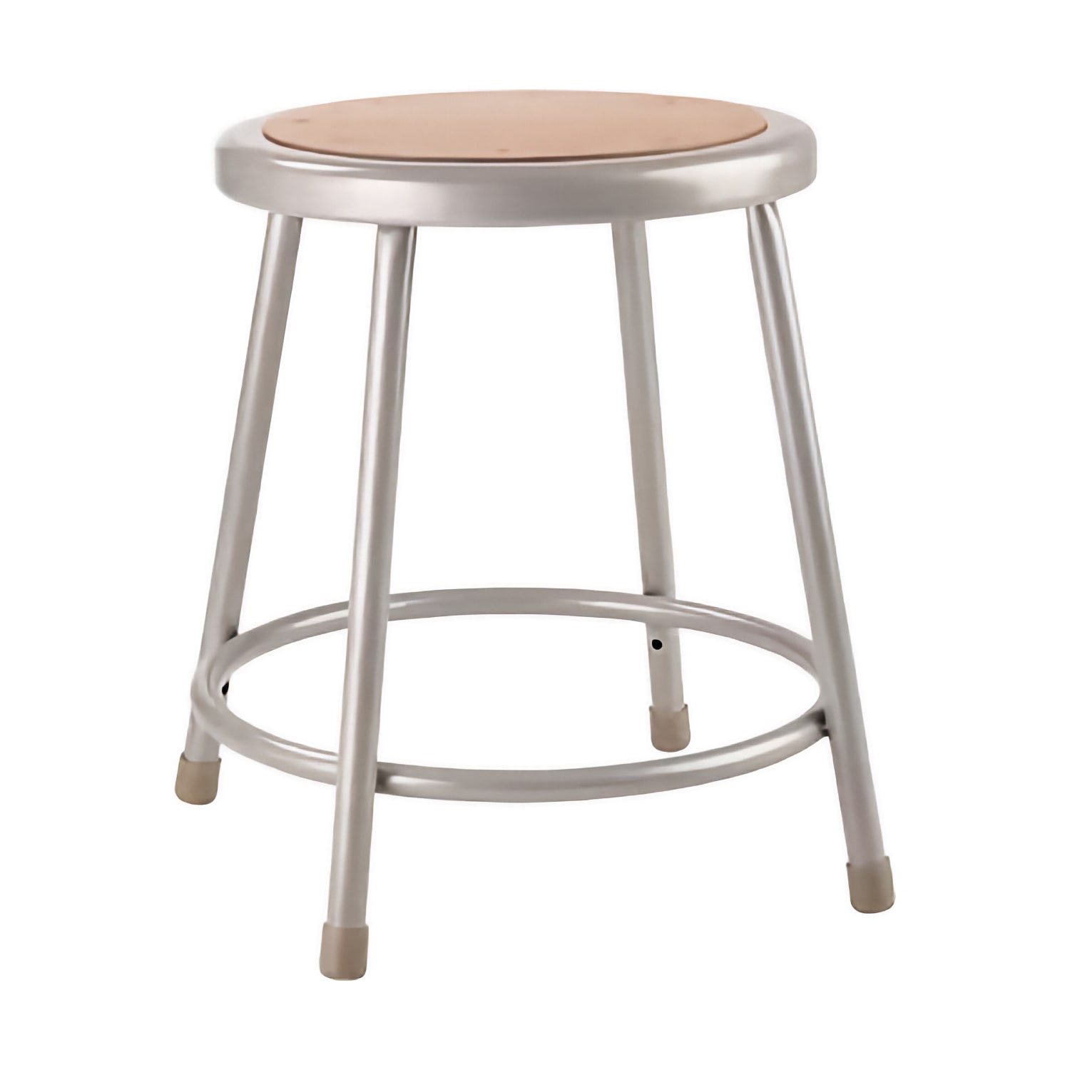 National Public Seating 6218-KD Round Backless Stool w/ Masonite Board Seat, Gray