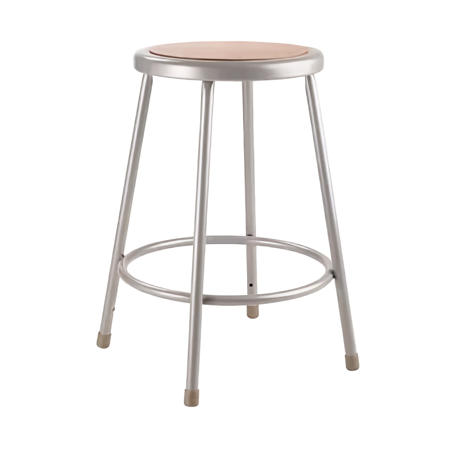 National Public Seating 6224-KD Round Backless Stool w/ Masonite Board Seat, Gray