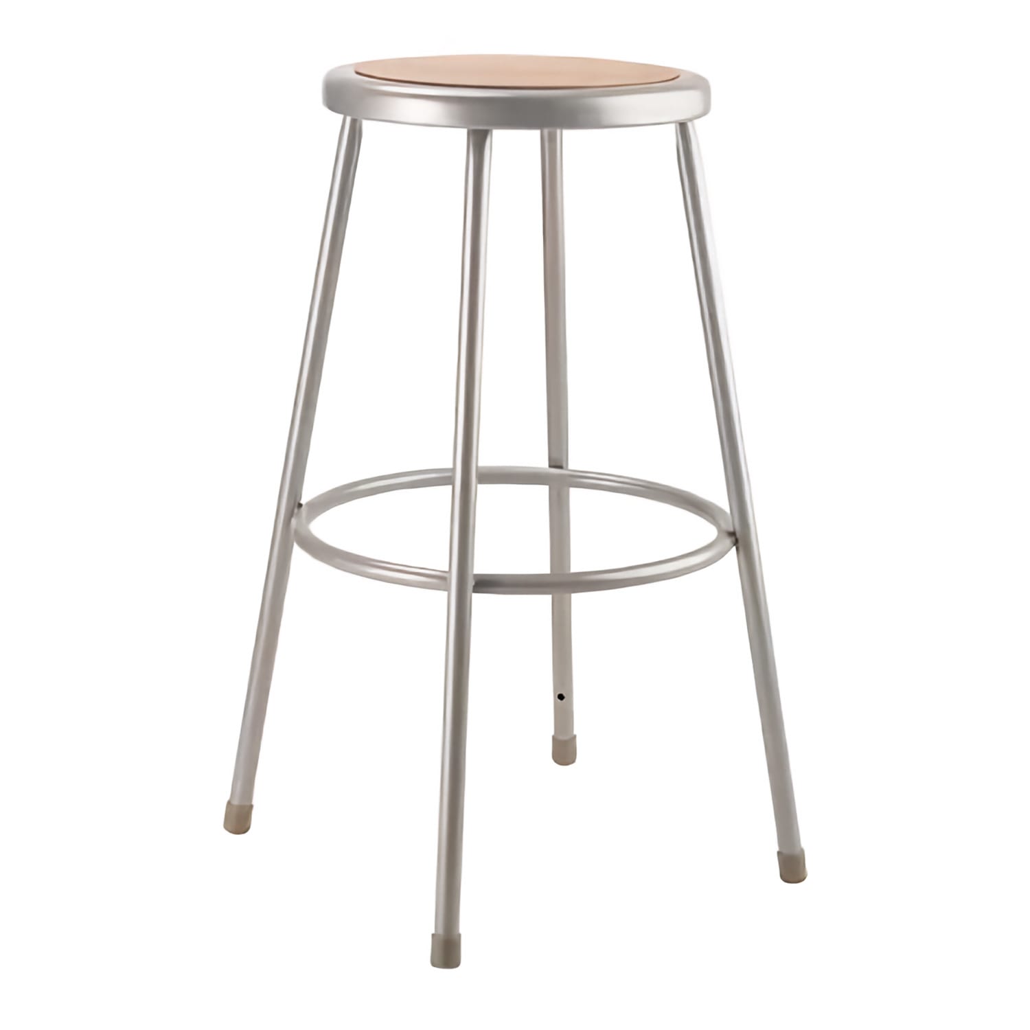 National Public Seating 6230-KD Round Backless Stool w/ Masonite Board Seat, Gray