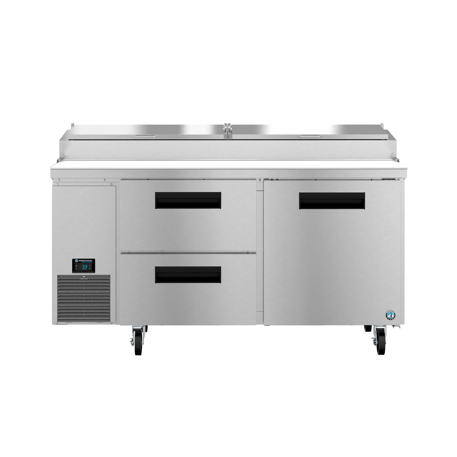 Hoshizaki PR67B-D2 67 Steelheart Pizza Prep Table w/Refrigerated Base, 115v, Refigerated Base, Drawer/Door Combo, Stainless Steel