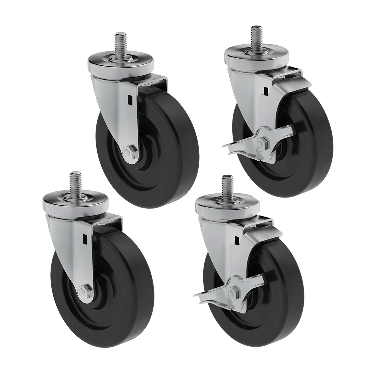 Hoshizaki HS-3719 6 Caster Set, 2 w/ Brakes, Pack of 4