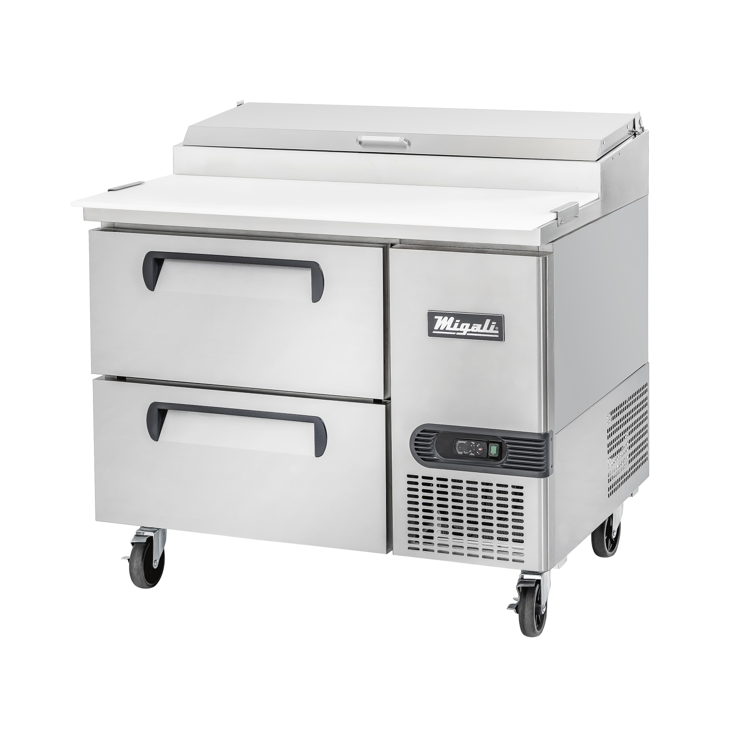Migali C-PP44-D-HC 44 Competitor Series Pizza Prep Table w/ Refrigerated Base, 115v, Stainless Steel