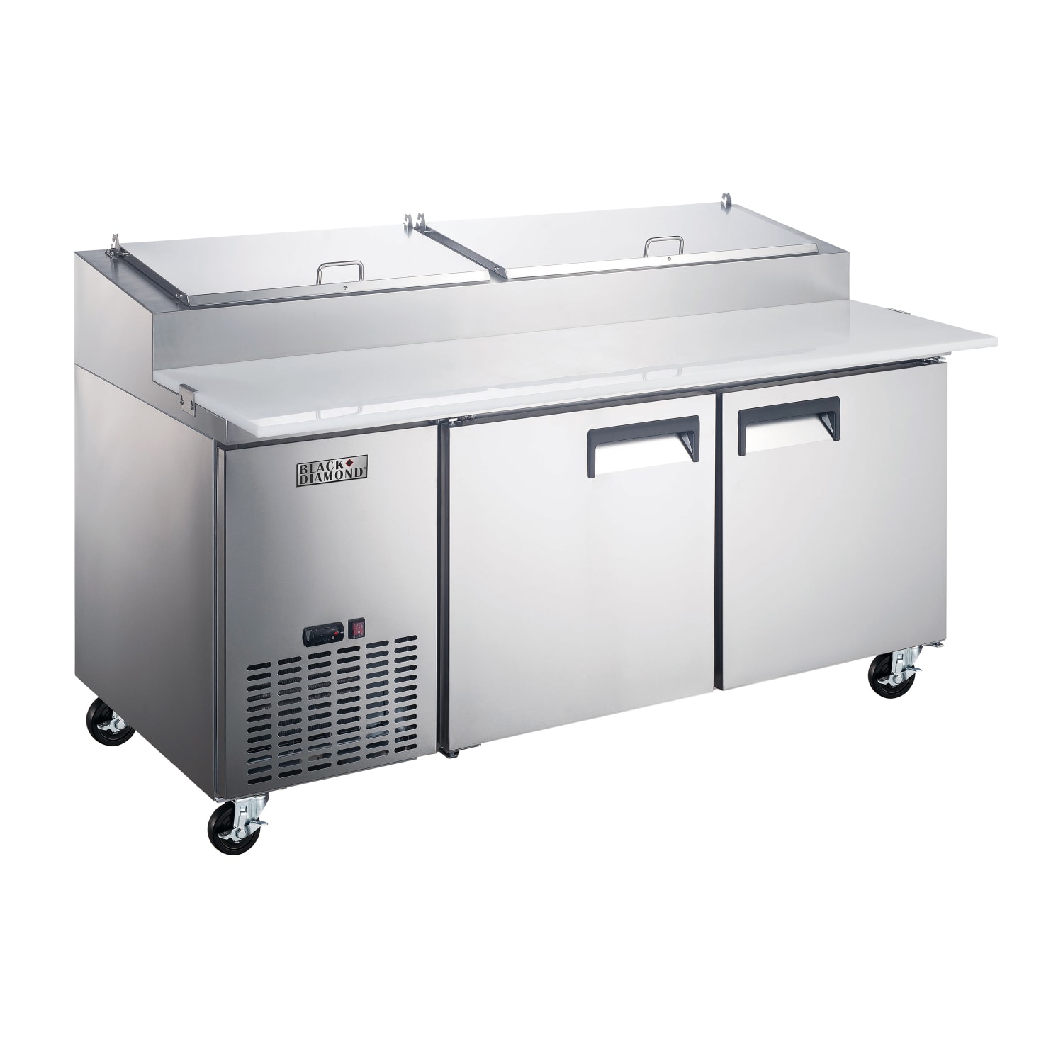 Black Diamond GRPZ-2D 71 Pizza Prep Table w/ Refrigerated Base, 115v, Stainless Steel