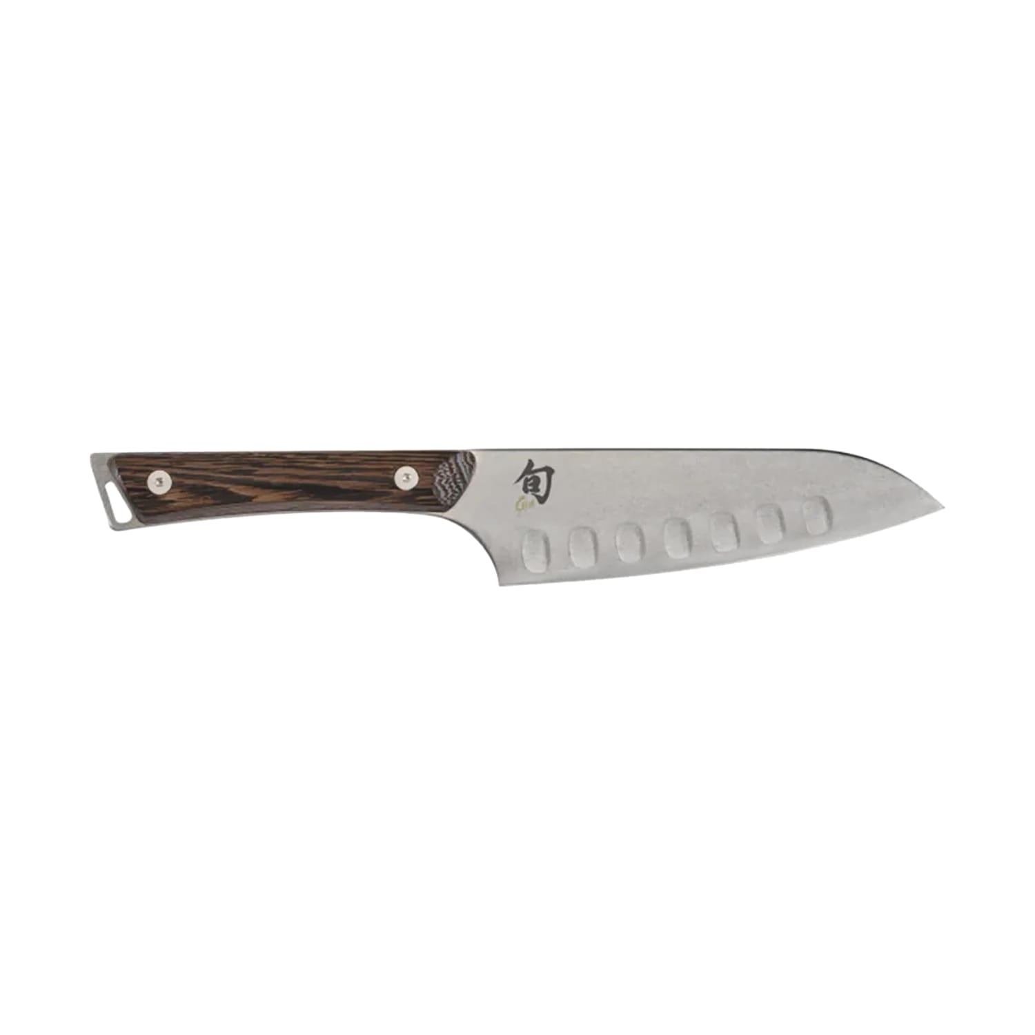 Shun 5 1/2 Santoku Knife w/ High Carbon Steel Blade & Wood Handle, Stainless Steel