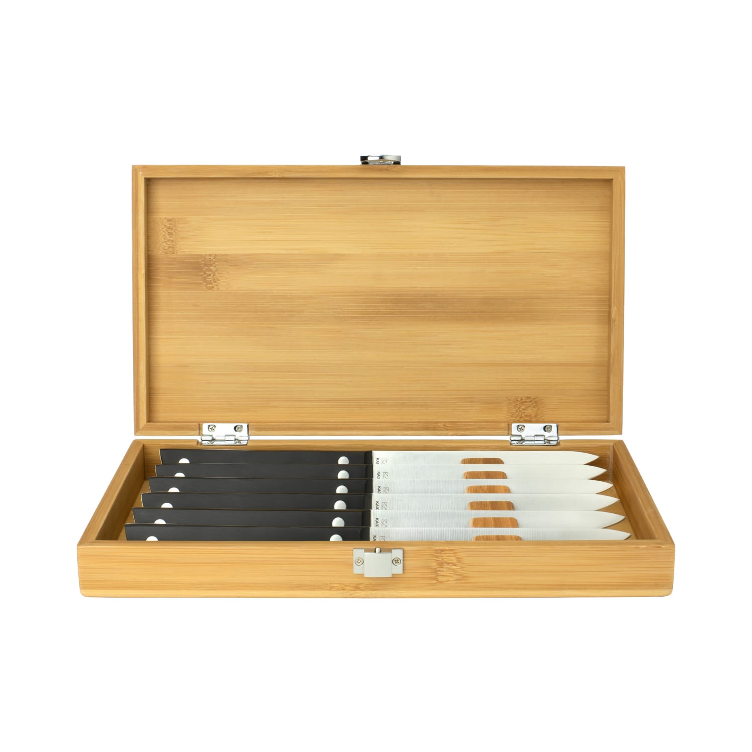 Kai 6 Piece Steak Knife Set w/ Black POM Handles, Carbon Steel