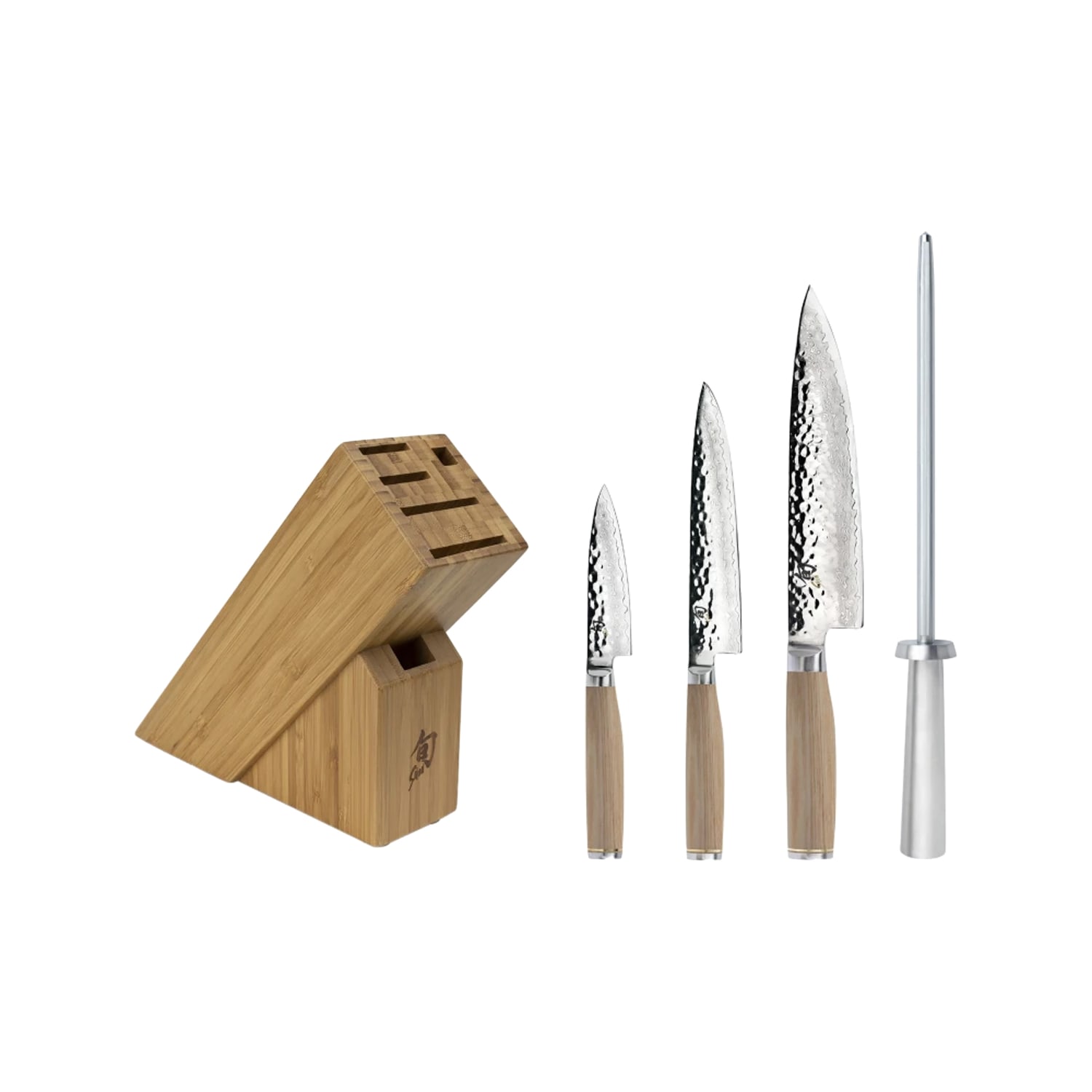 Shun 5 Piece Knife Set w/ Slimline Bamboo Block