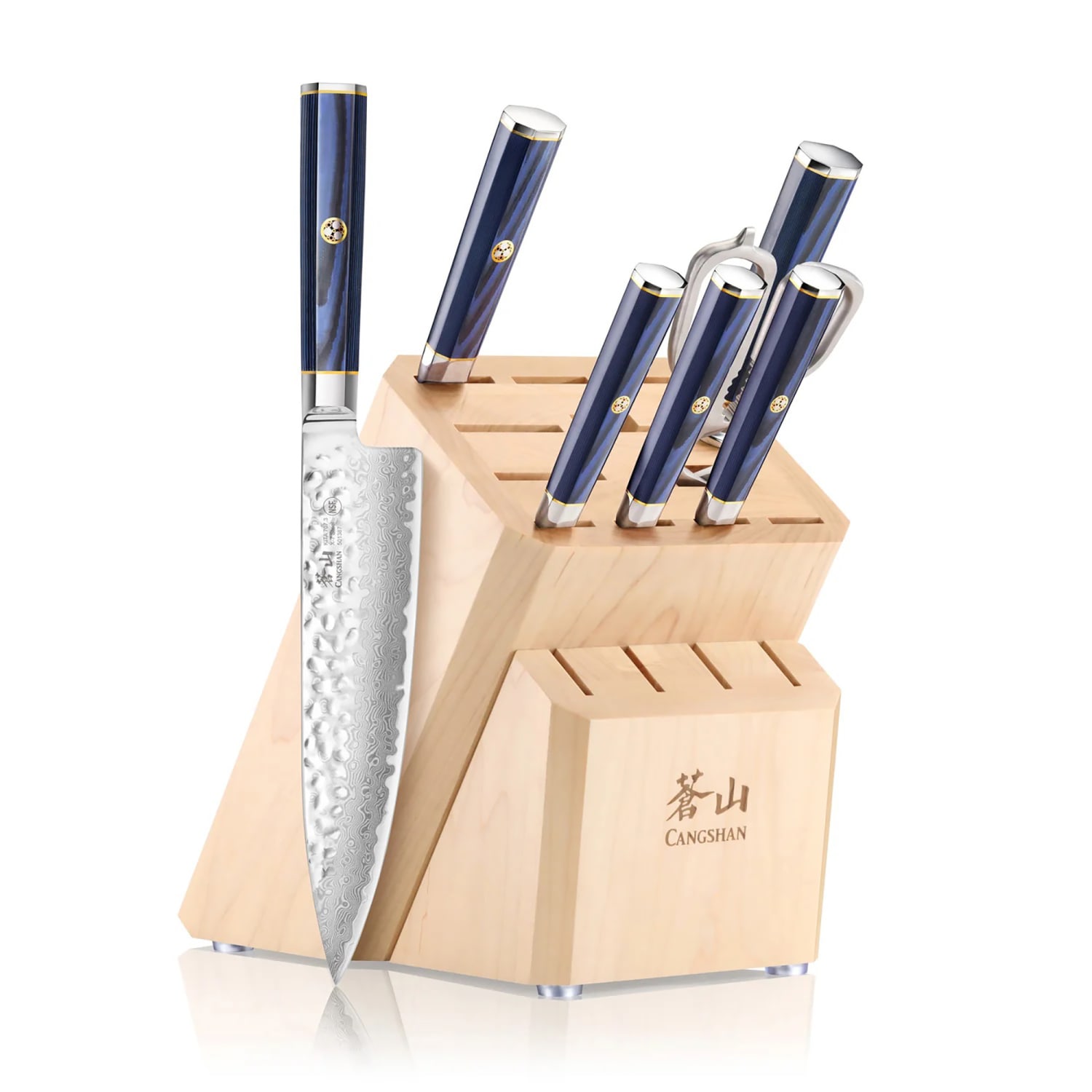 Cangshan Cutlery 503862 KITA 7 Piece Knife Set w/ Wood Block, Stainless Steel