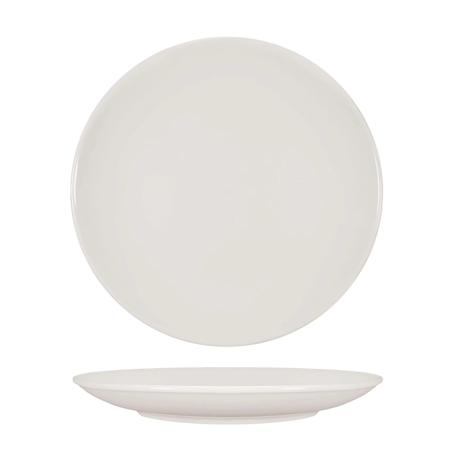 Tuxton ACU-008 11 3/4 Round AlumaTux Midtown Plate - China, Pearl White, 1 Dozen
