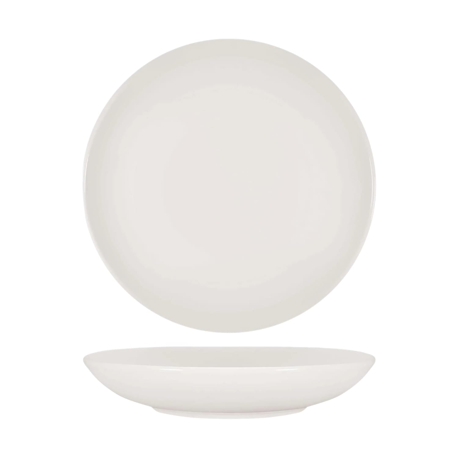 Tuxton ACU-400 43 oz Round AlumaTux Midtown Pasta Bowl - Ceramic, Pearl White, 1 Dozen