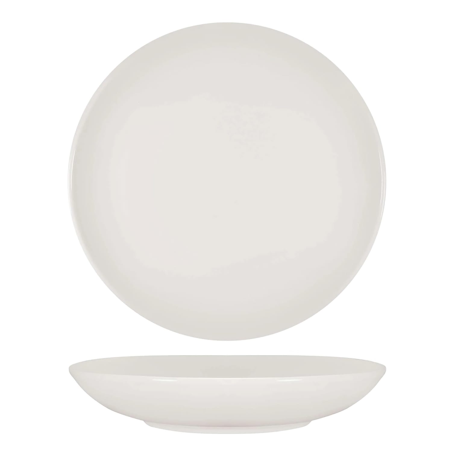 Tuxton ACU-401 67 oz Round AlumaTux Midtown Pasta Bowl - Ceramic, Pearl White