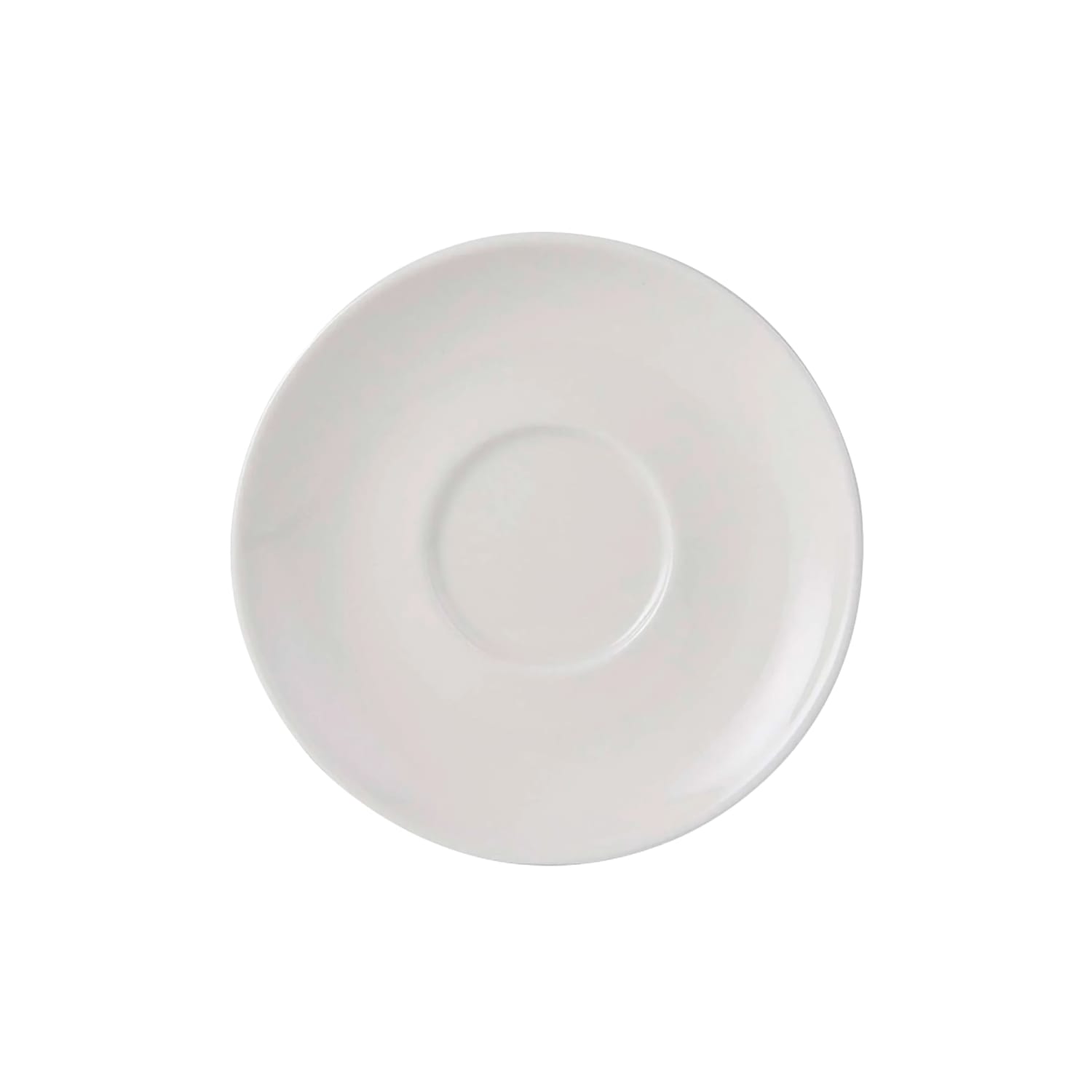 Tuxton AMU-086 5 1/8 Round AlumaTux Modena Espresso Saucer - China, Pearl White, 3 Dozen