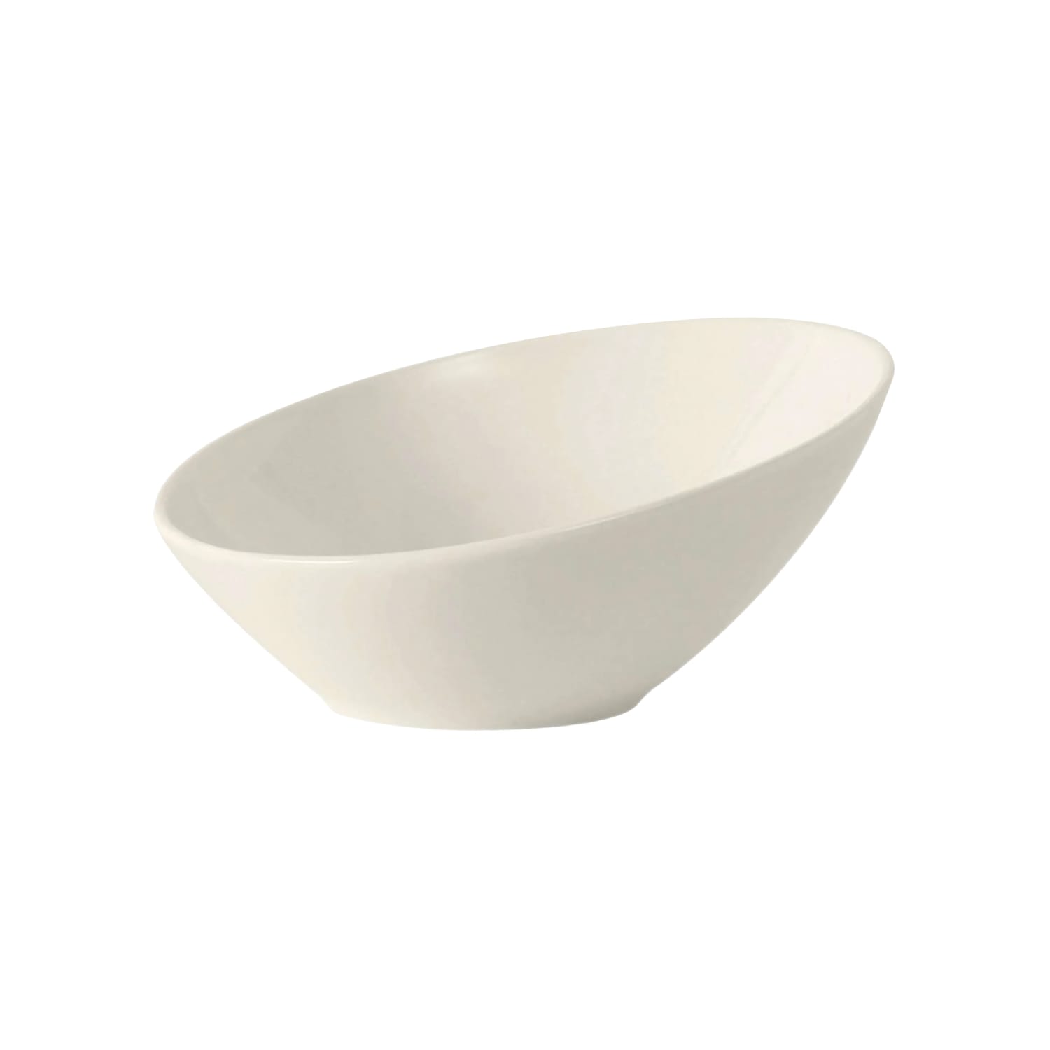 Tuxton AMU-407 10 1/2 oz Round AlumaTux Slant Bowl - China, Pearl White, 1 Dozen