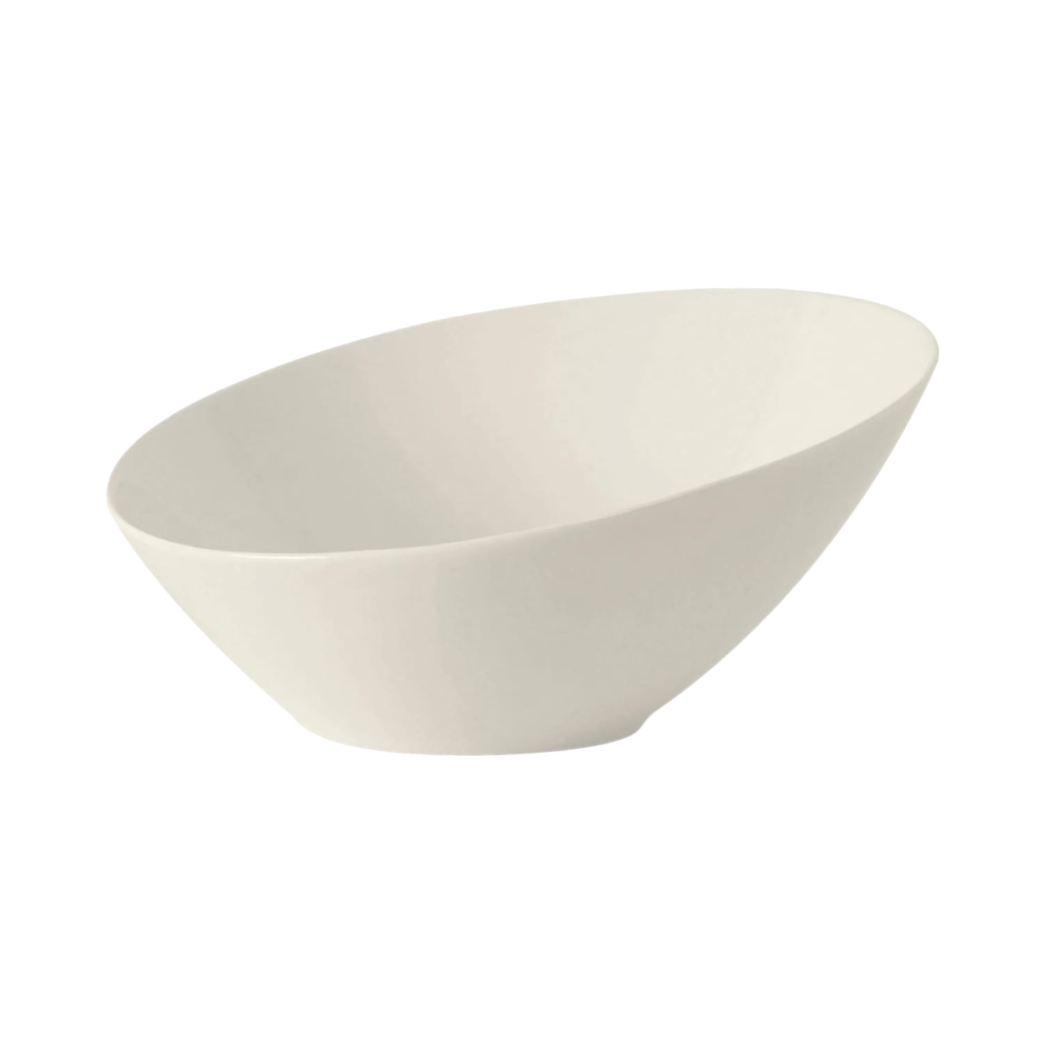 Tuxton AMU-408 21 oz Round AlumaTux Slant Bowl - China, Pearl White, 1 Dozen