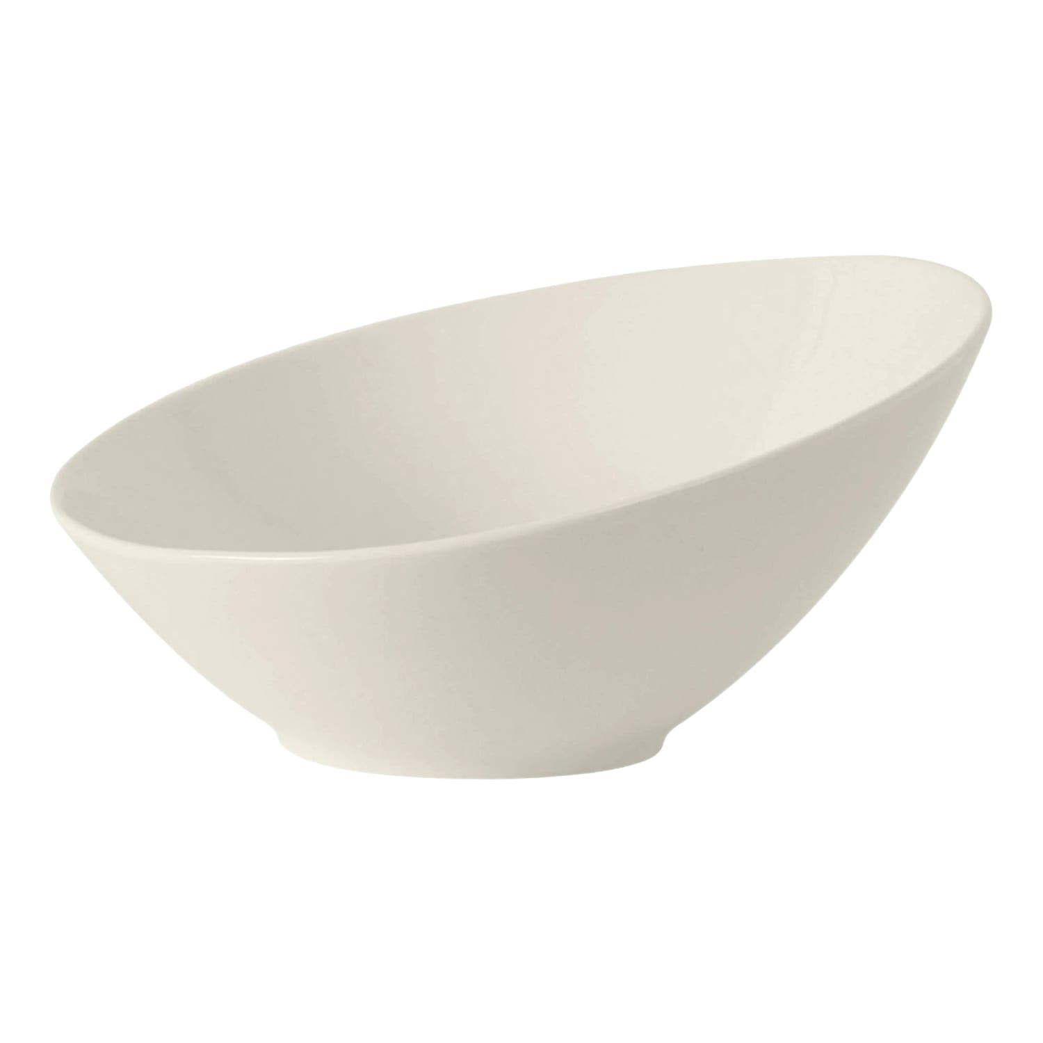 Tuxton AMU-409 30 oz Round AlumaTux Slant Bowl - China, Pearl White, 1 Dozen